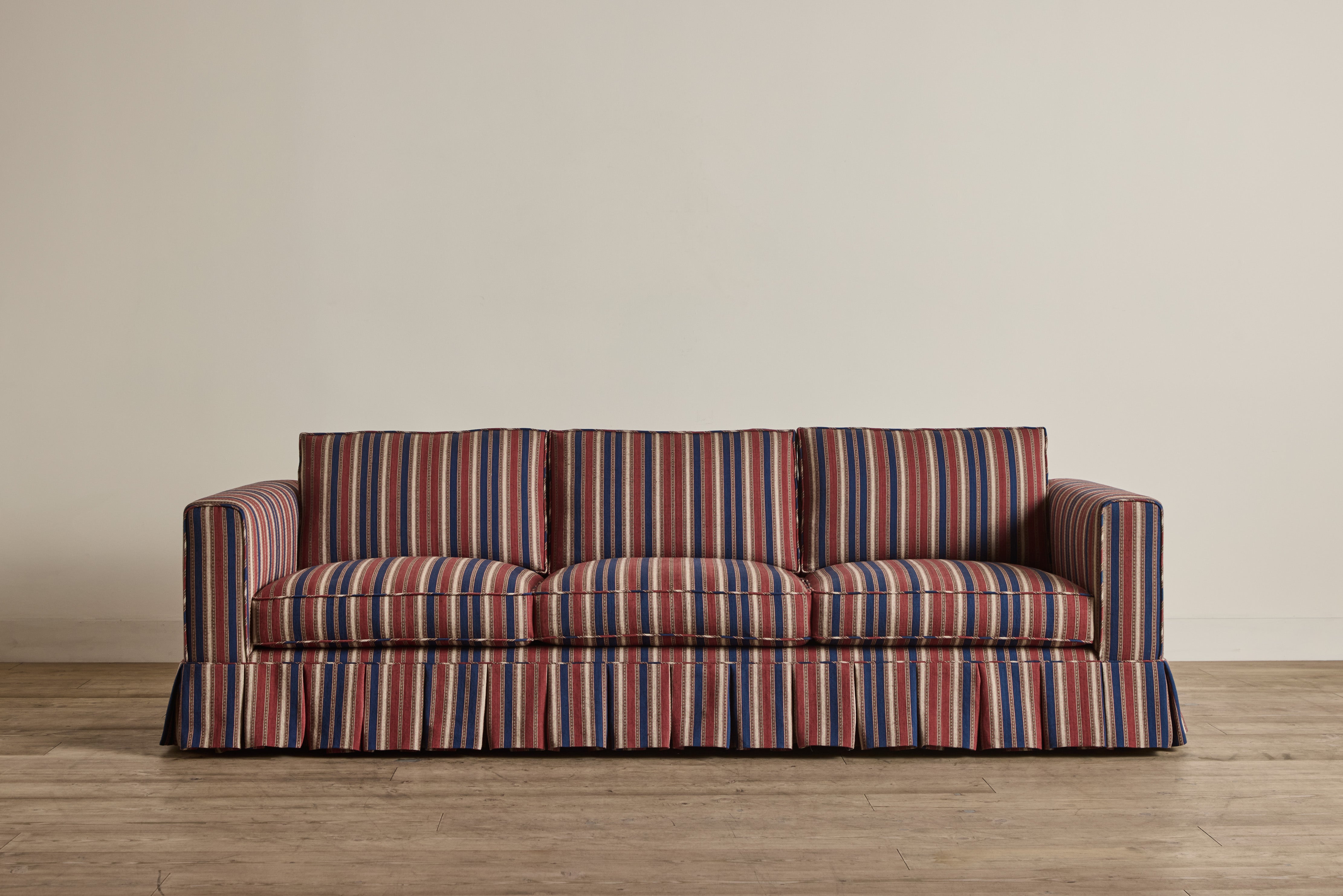 Shown in Customer's Own Material (Susan Deliss, Simit Red Indigo Cream and Natural Oak), 98 In.