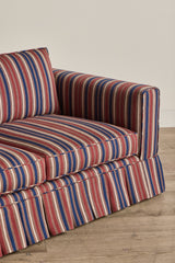 Shown in Customer's Own Material (Susan Deliss, Simit Red Indigo Cream and Natural Oak), 98 In.