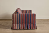 Shown in Customer's Own Material (Susan Deliss, Simit Red Indigo Cream and Natural Oak), 98 In.