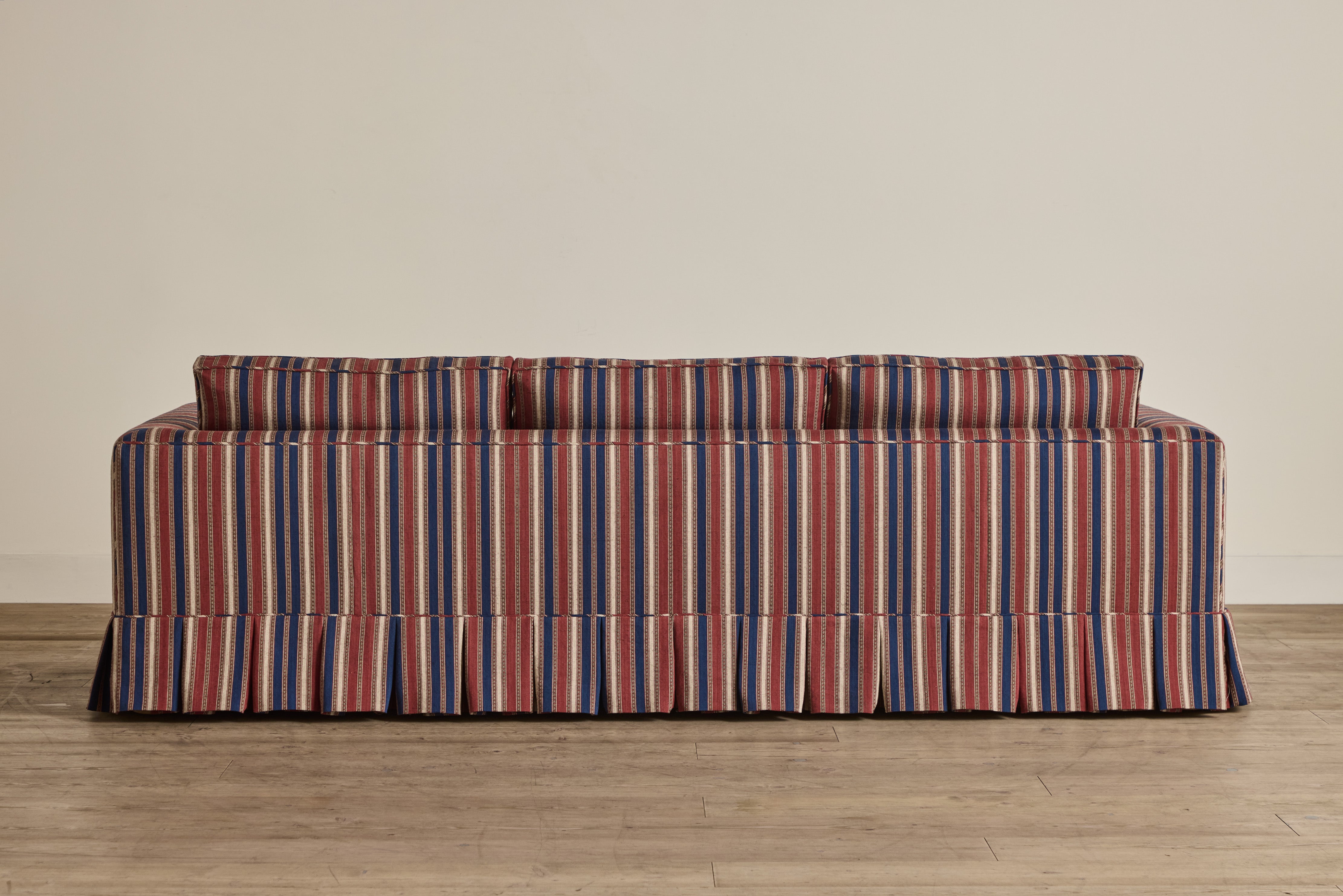 Shown in Customer's Own Material (Susan Deliss, Simit Red Indigo Cream and Natural Oak), 98 In.
