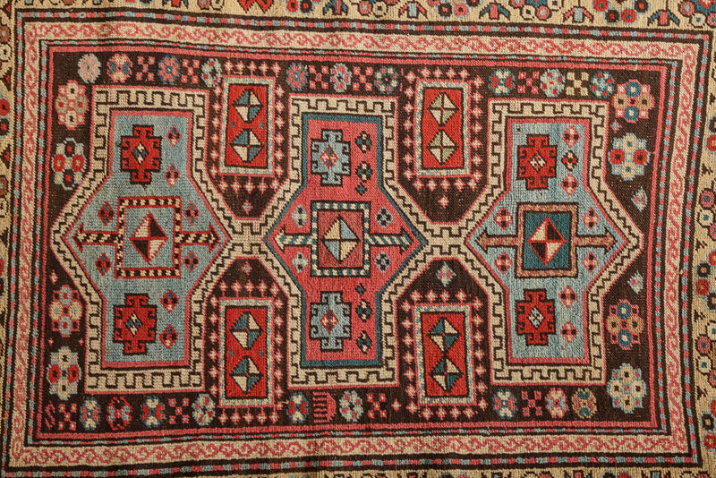 Kazak Throw Rug 3'5 x 4'3