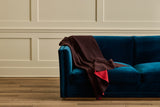 Cashmere Throw in Scarlet/Espresso
