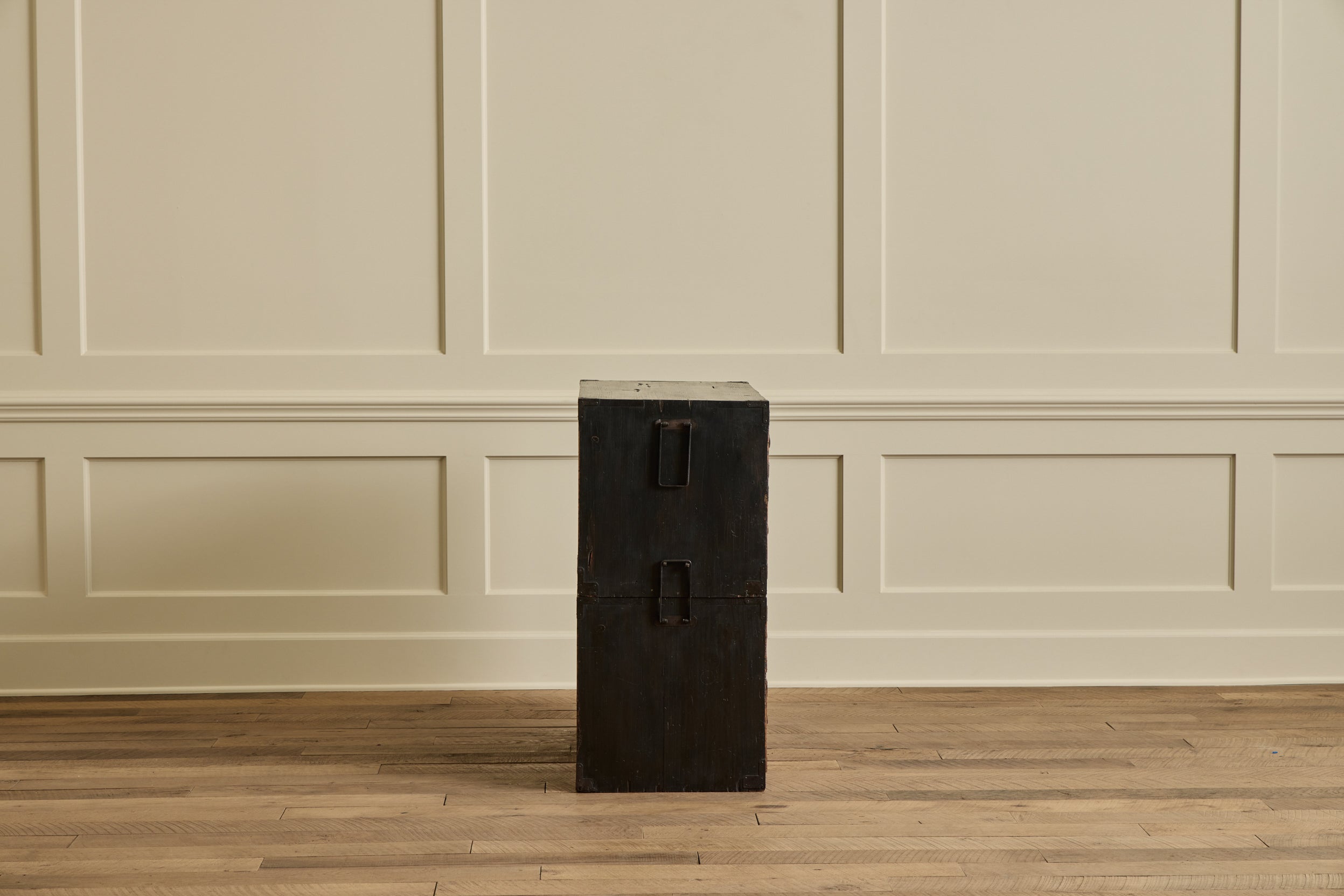 2 Piece Black Case Tansu Chest