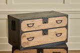 2 Piece Black Case Tansu Chest