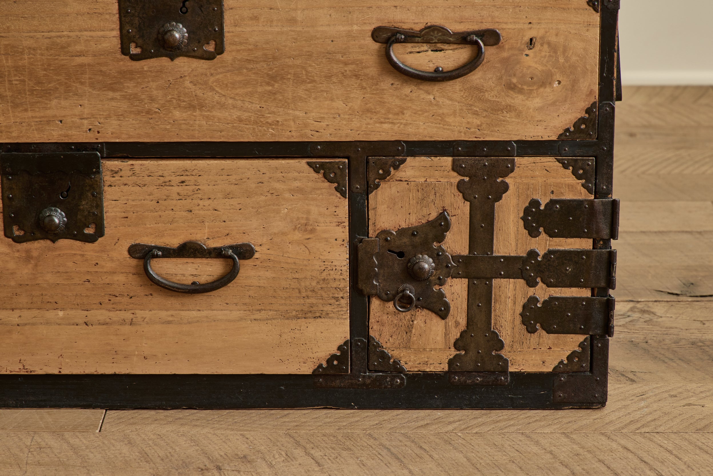 2 Piece Black Case Tansu Chest