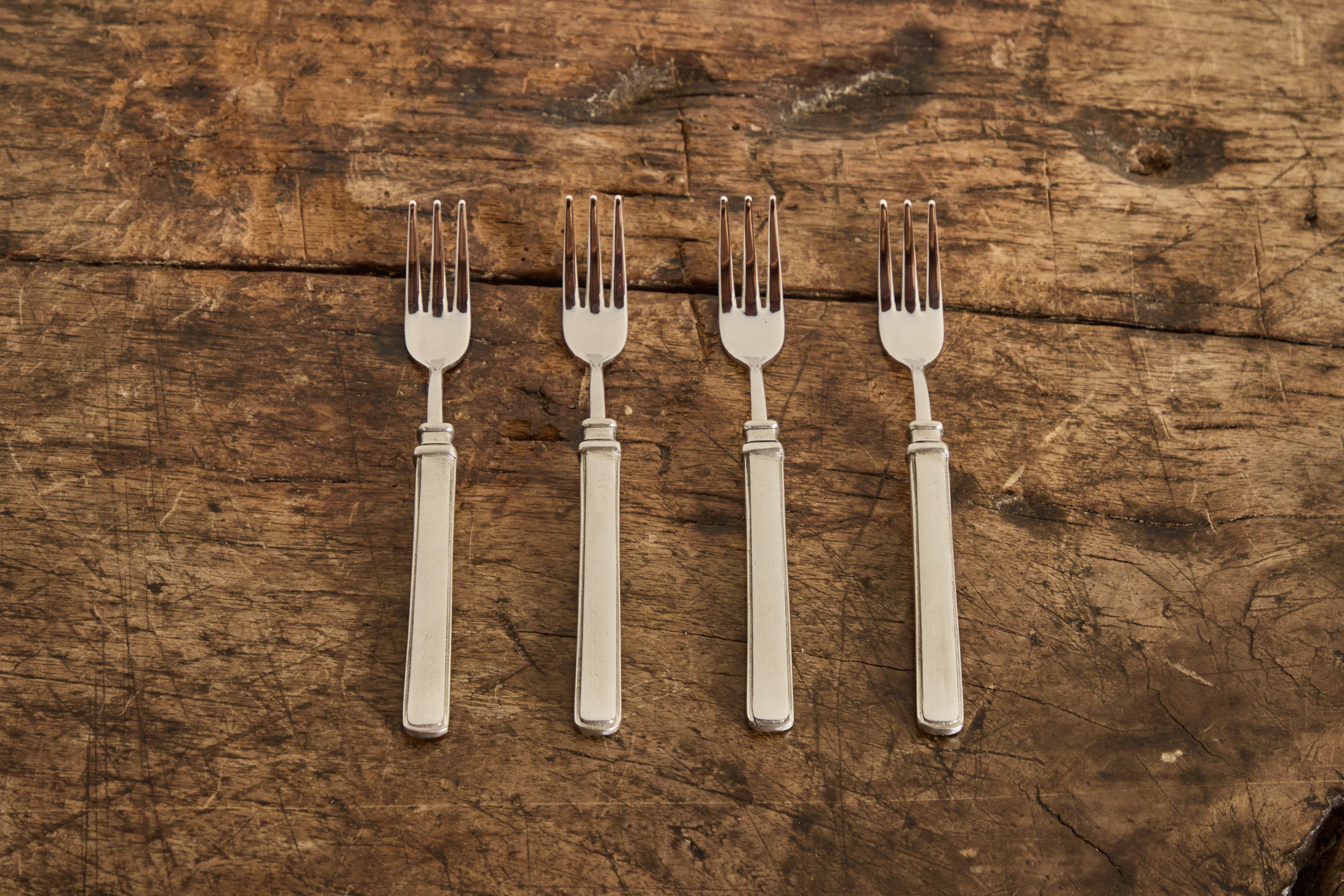 Match Pewter, Set of 4 Cocktail Forks