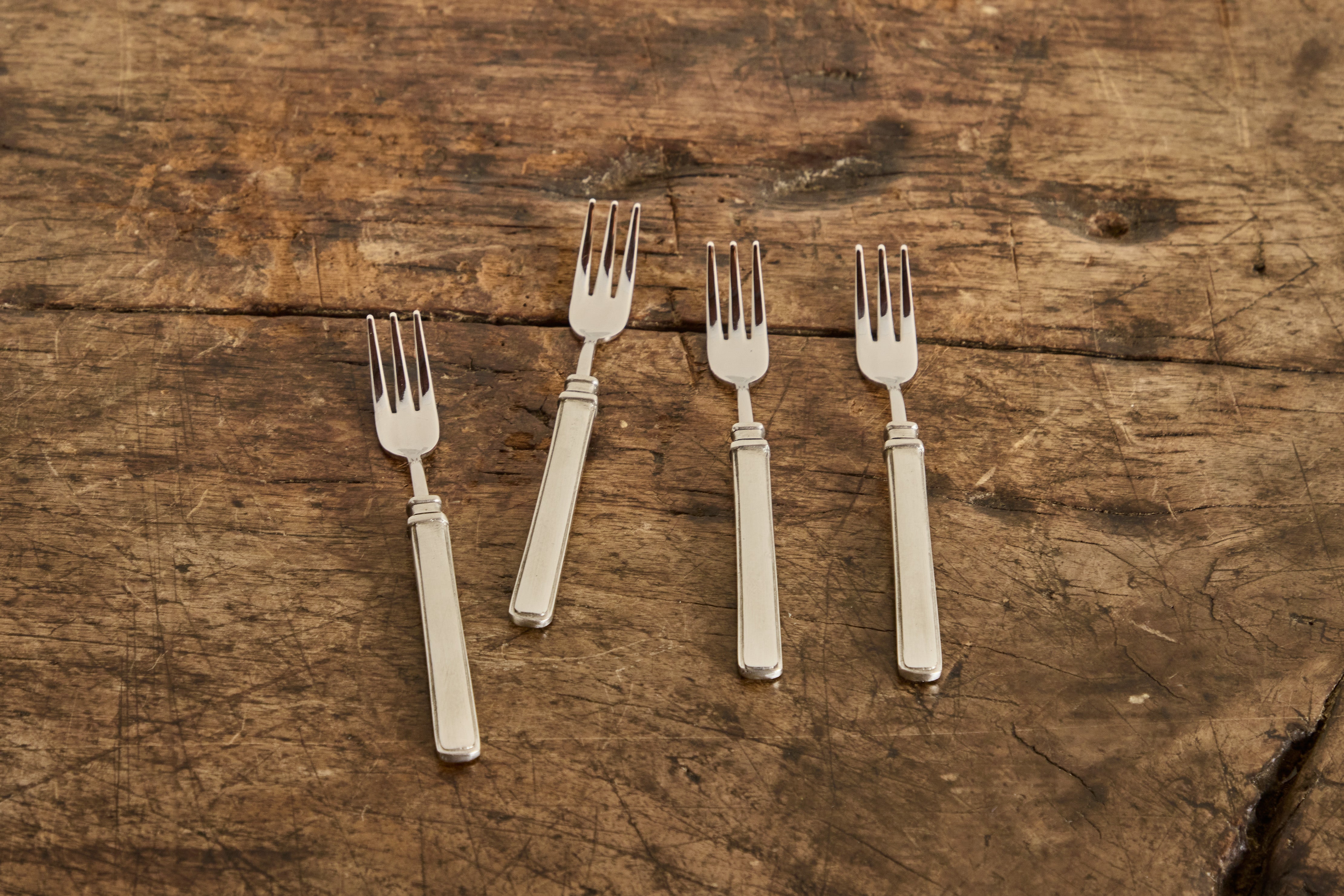 Match Pewter, Set of 4 Cocktail Forks