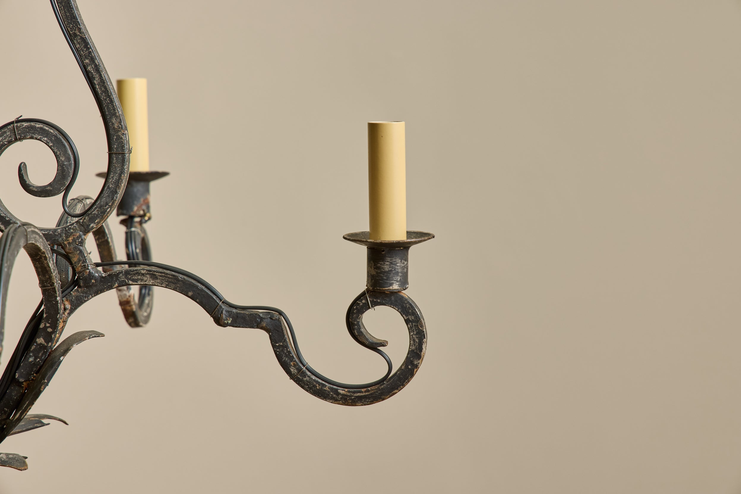Gilt Iron Rooster Chandelier
