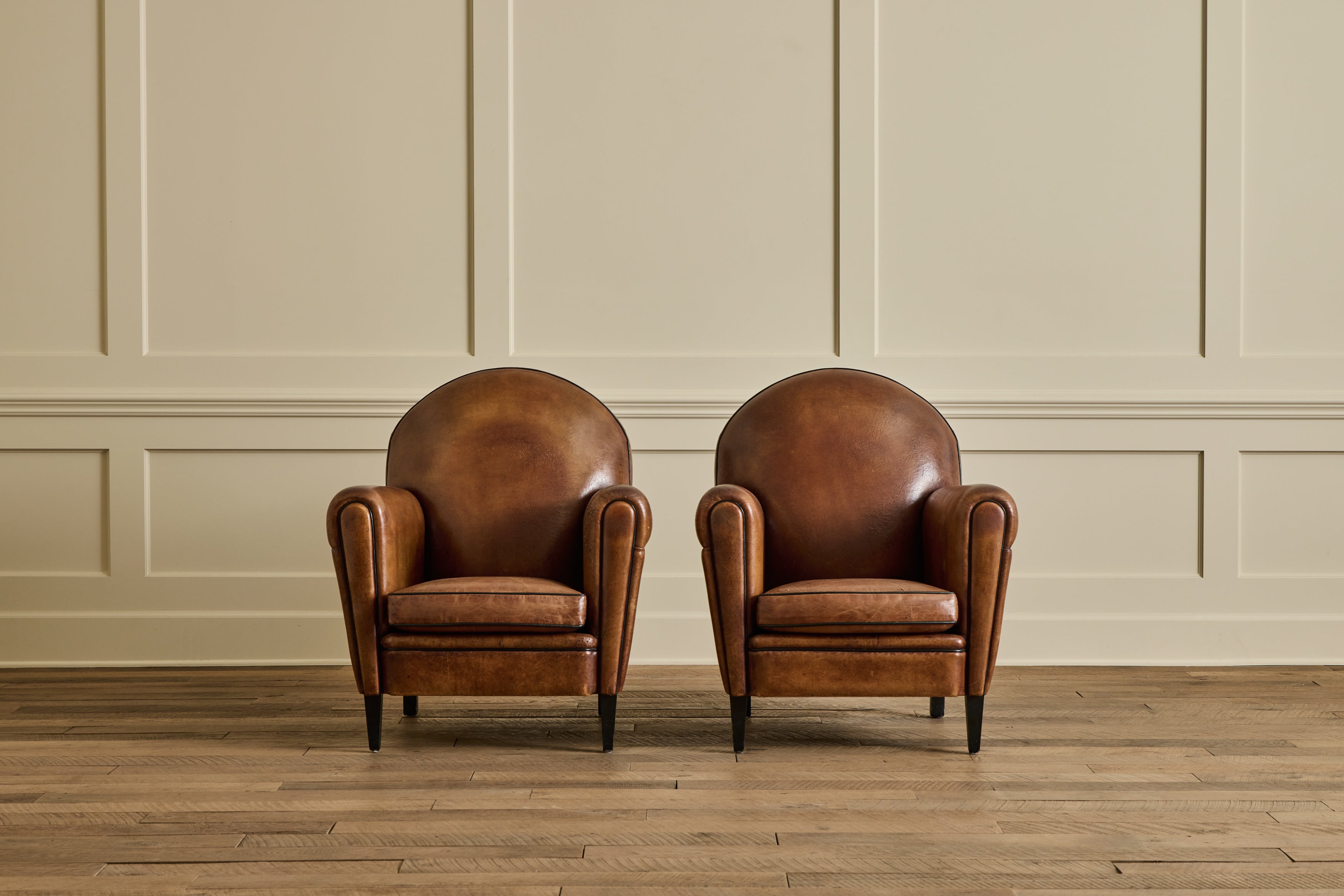 Pair of Leather Club Chairs