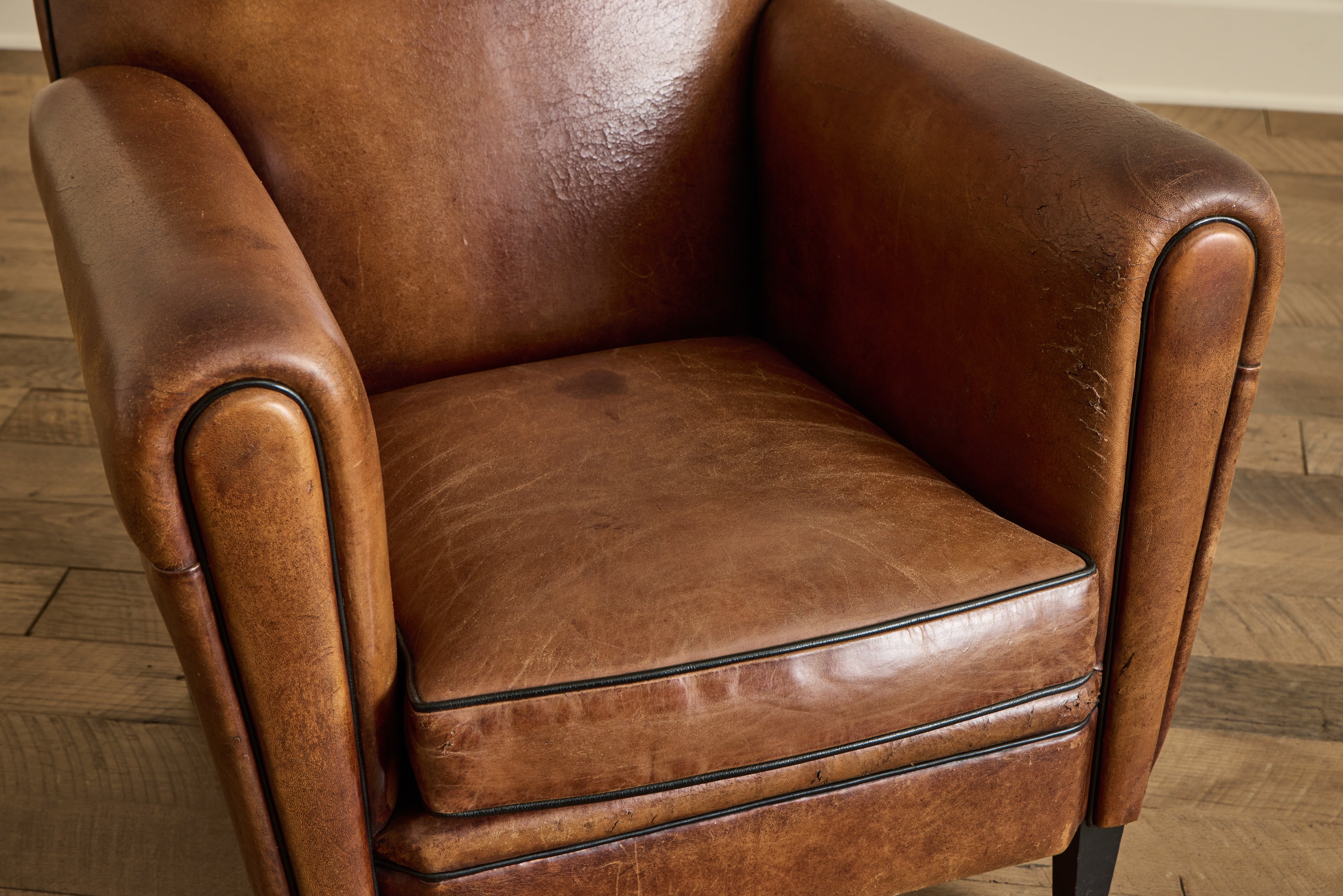 Pair of Leather Club Chairs