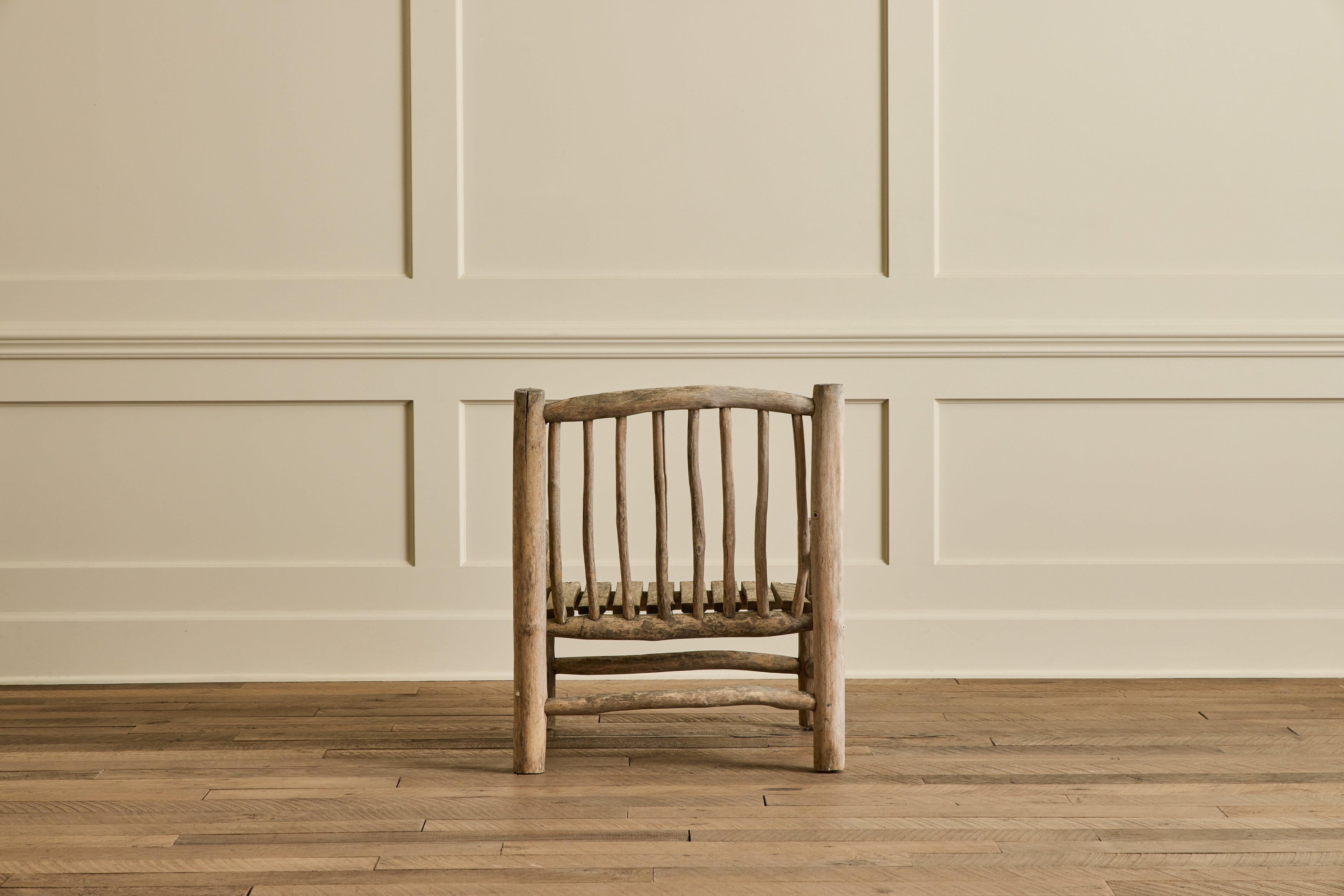 Pair of Rustic Wood Chairs