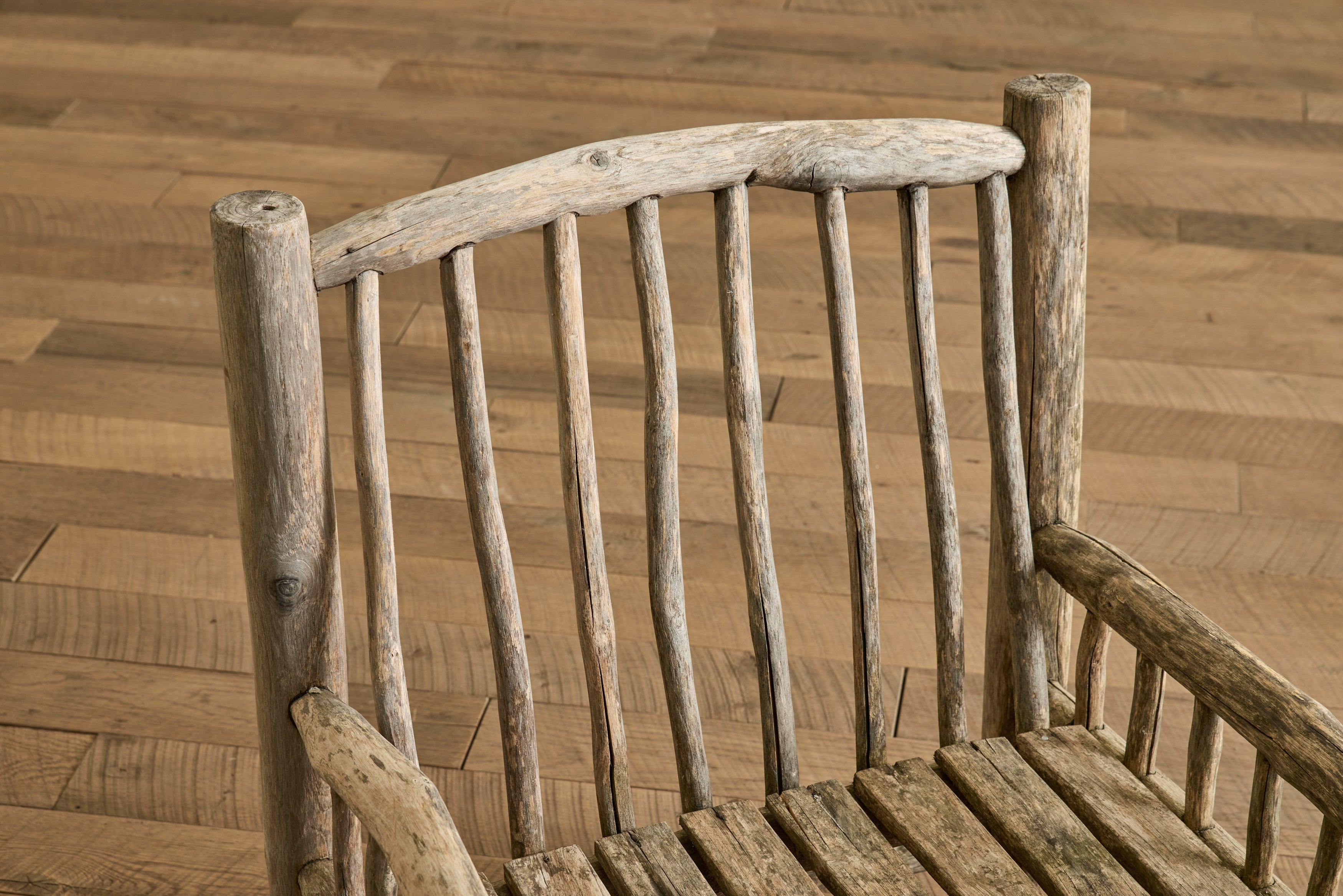 Pair of Rustic Wood Chairs