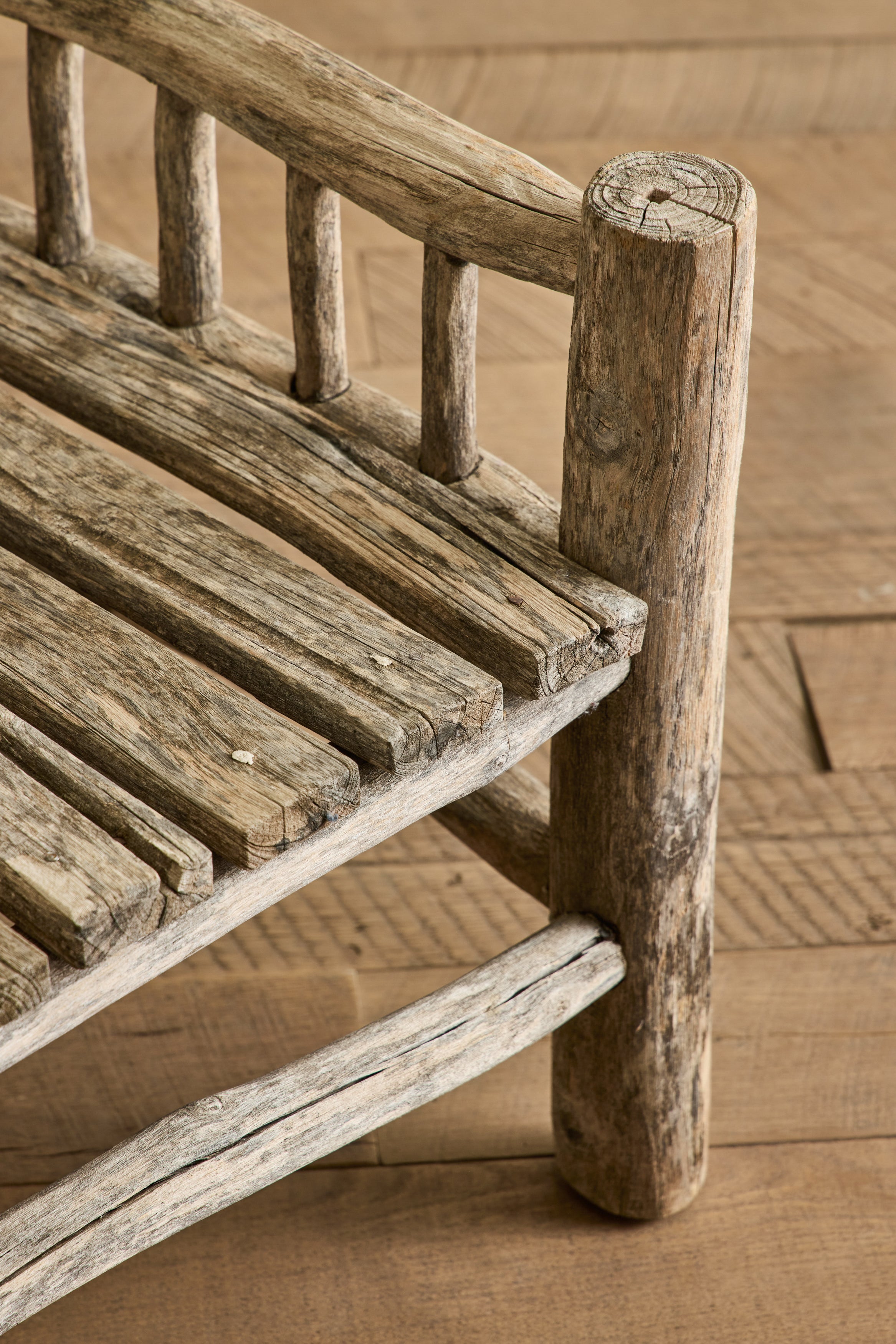 Pair of Rustic Wood Chairs