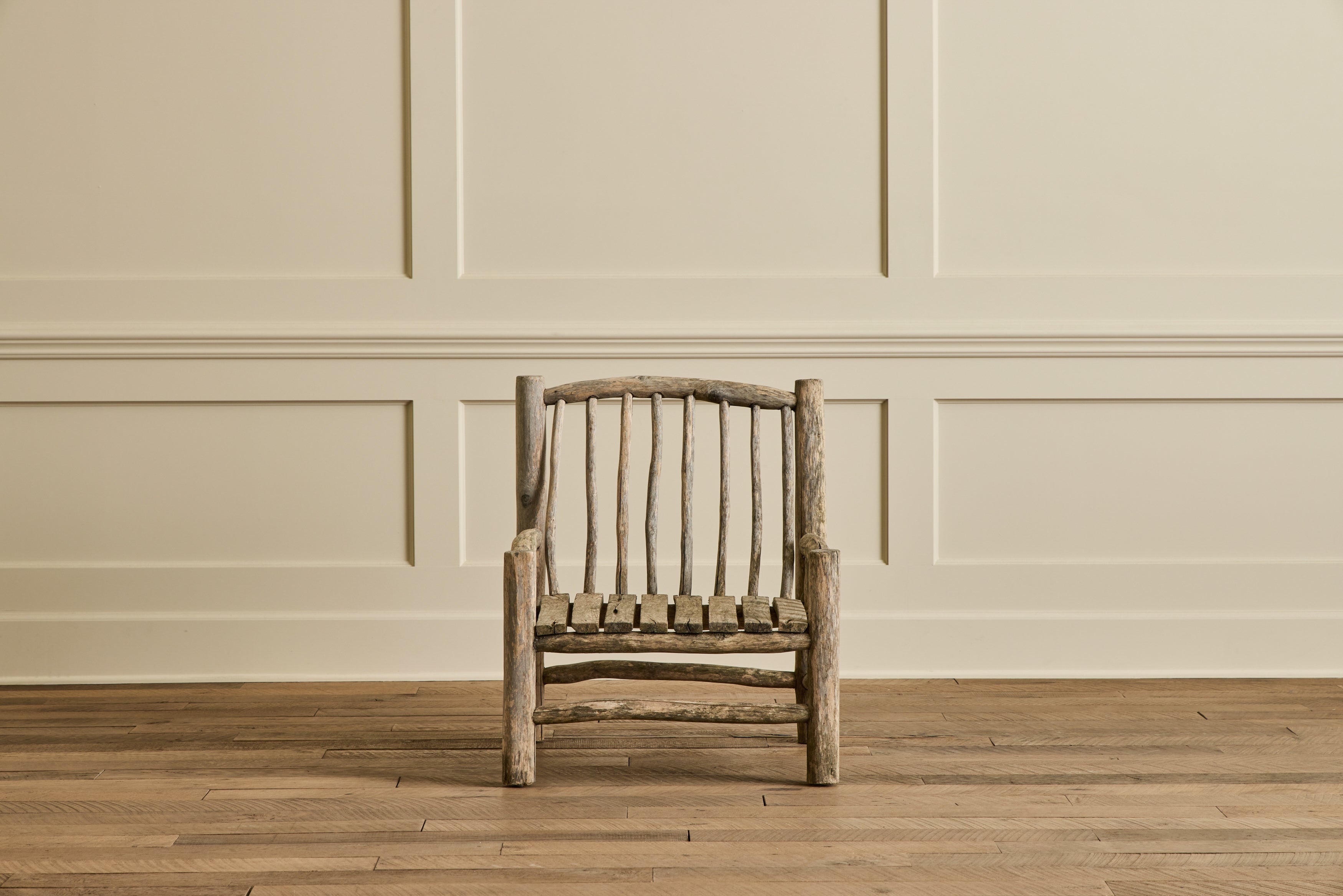 Pair of Rustic Wood Chairs