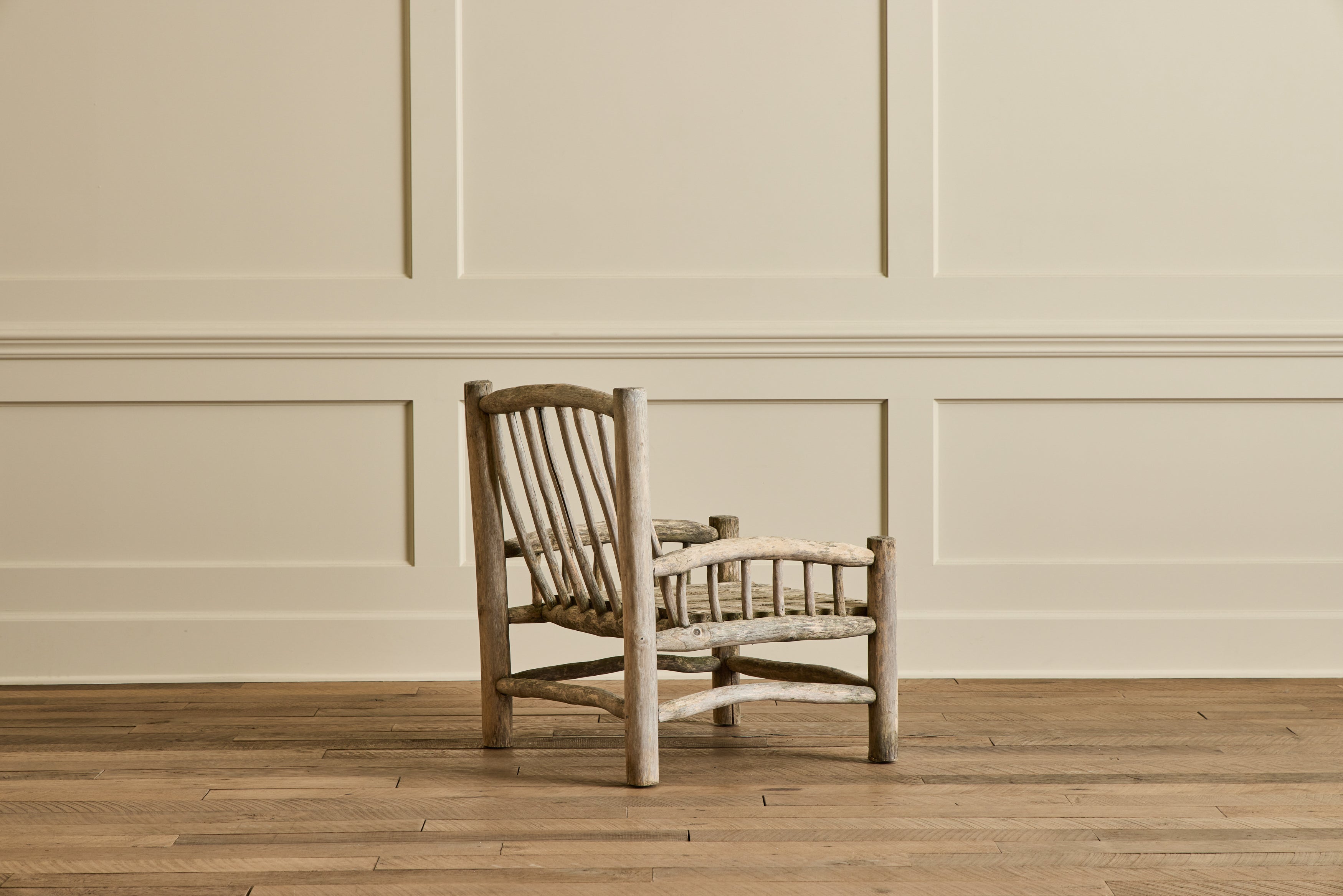 Pair of Rustic Wood Chairs