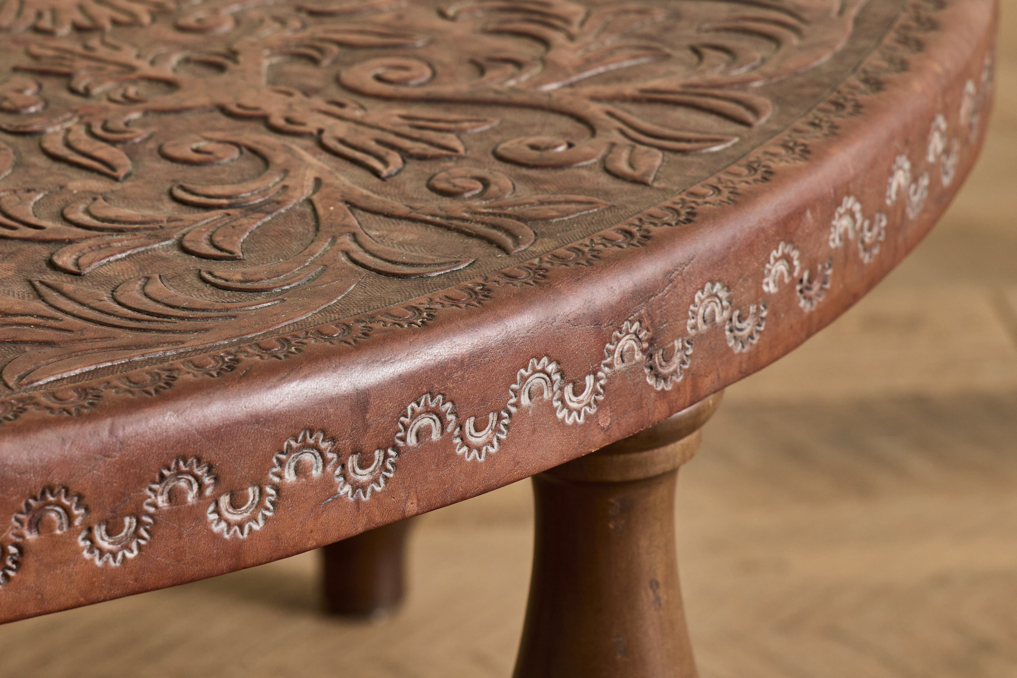 Angel Pazmino Leather Coffee Table