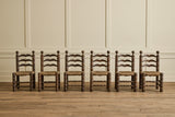 Set of 6 Dudouyt Rush Seat Chairs
