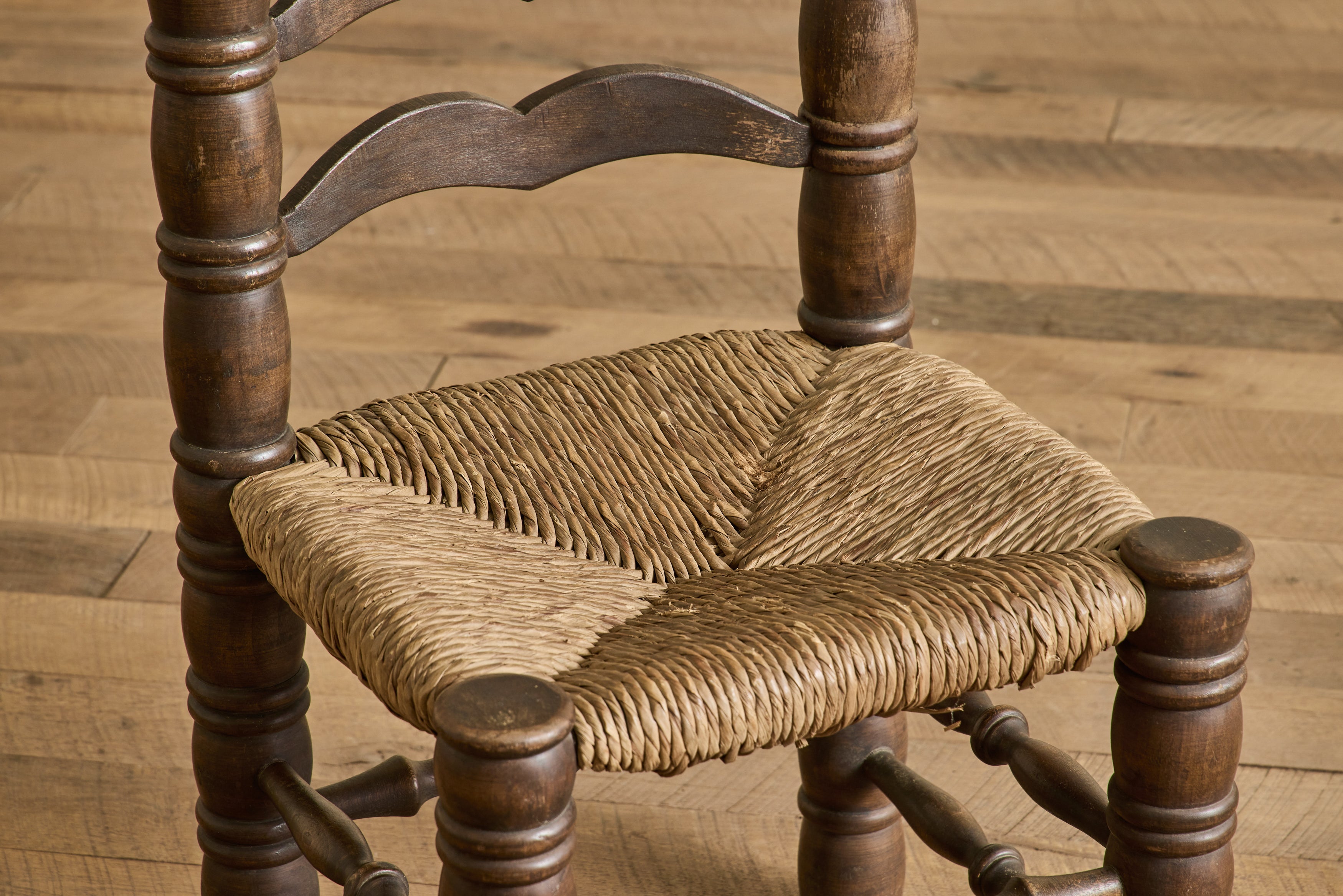 Set of 6 Dudouyt Rush Seat Chairs