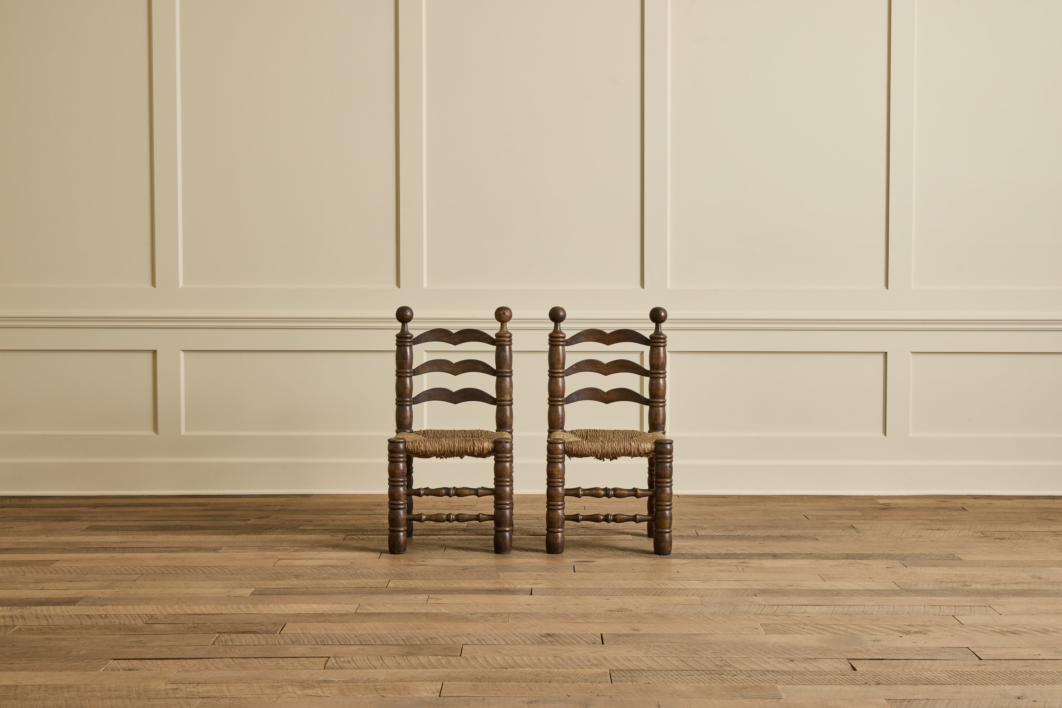 Set of 6 Dudouyt Rush Seat Chairs