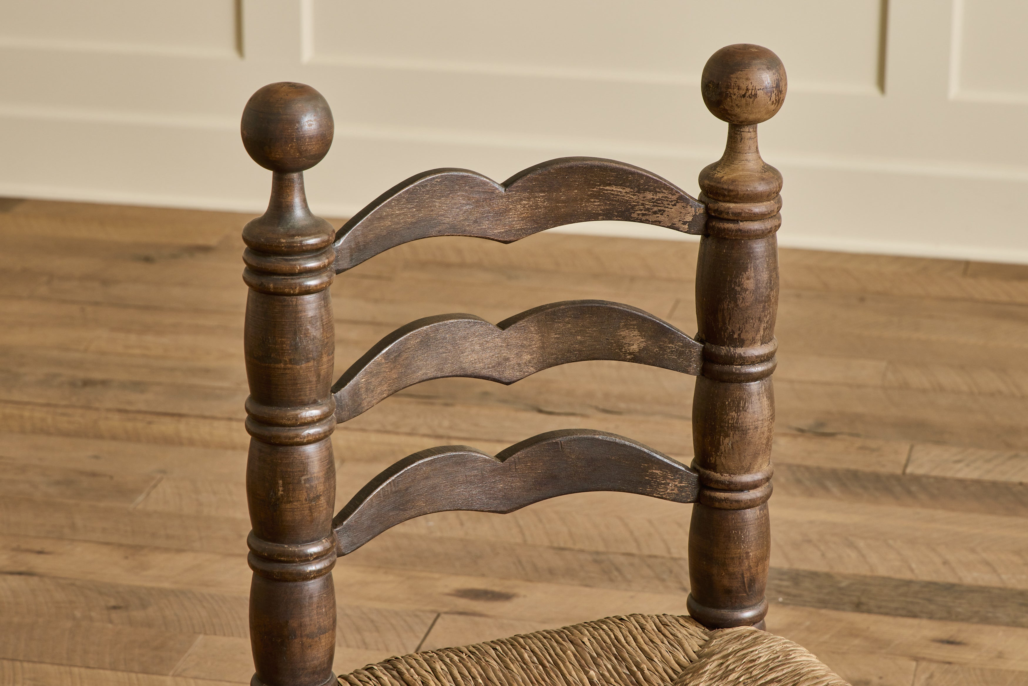 Set of 6 Dudouyt Rush Seat Chairs