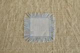 Blue & White Fringe Cocktail Napkins, Set of 4