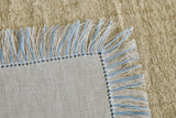 Blue & White Fringe Cocktail Napkins, Set of 4