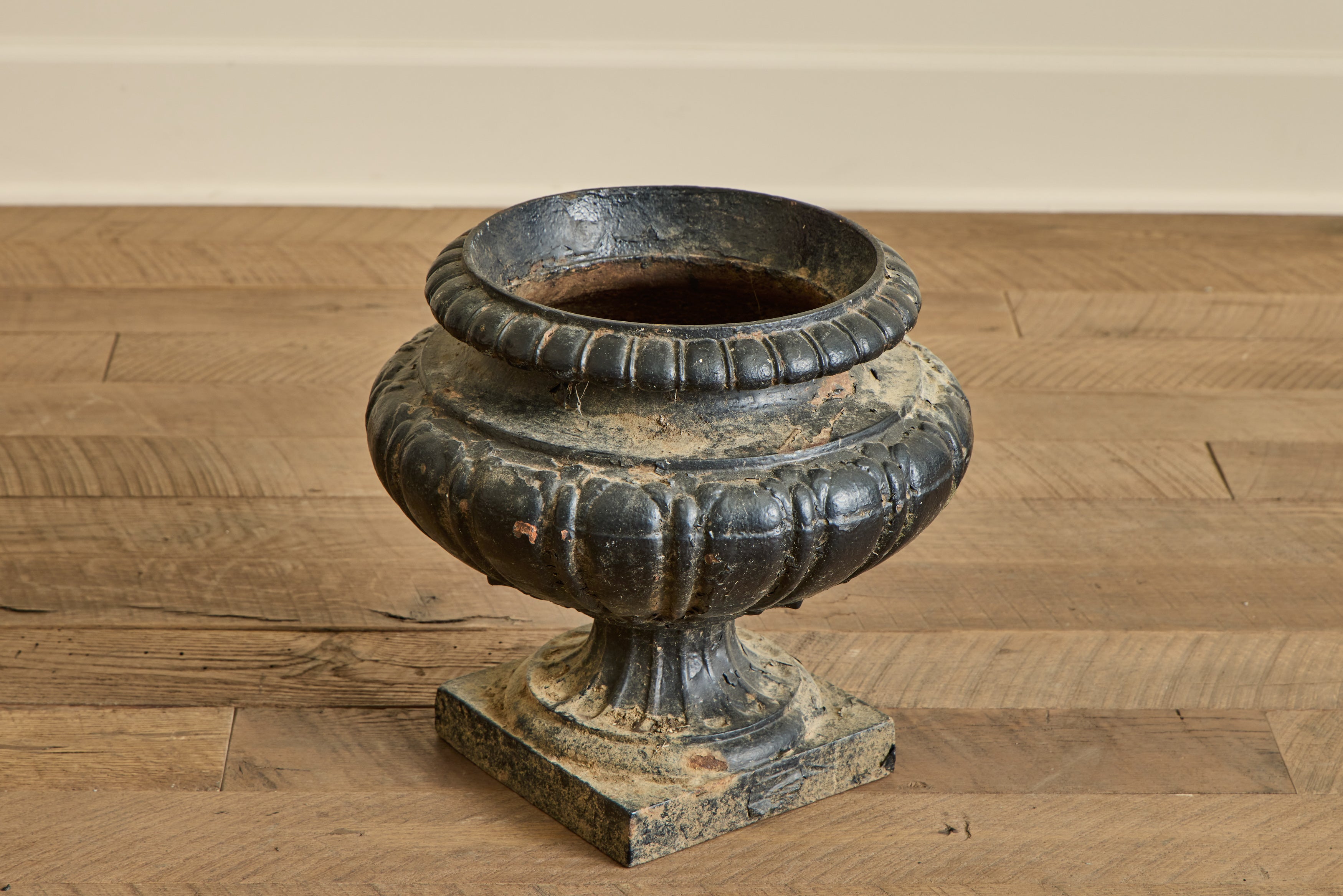 Pair of 19th Century Cast Iron Urns