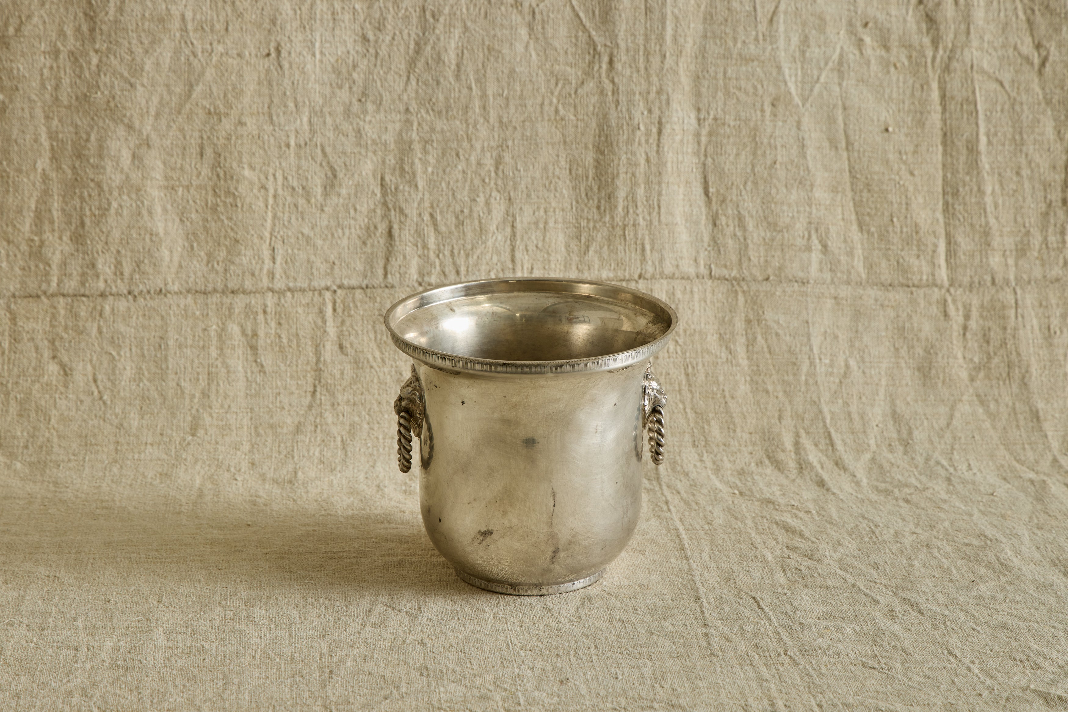 Braided Handle Silver Ice Bucket