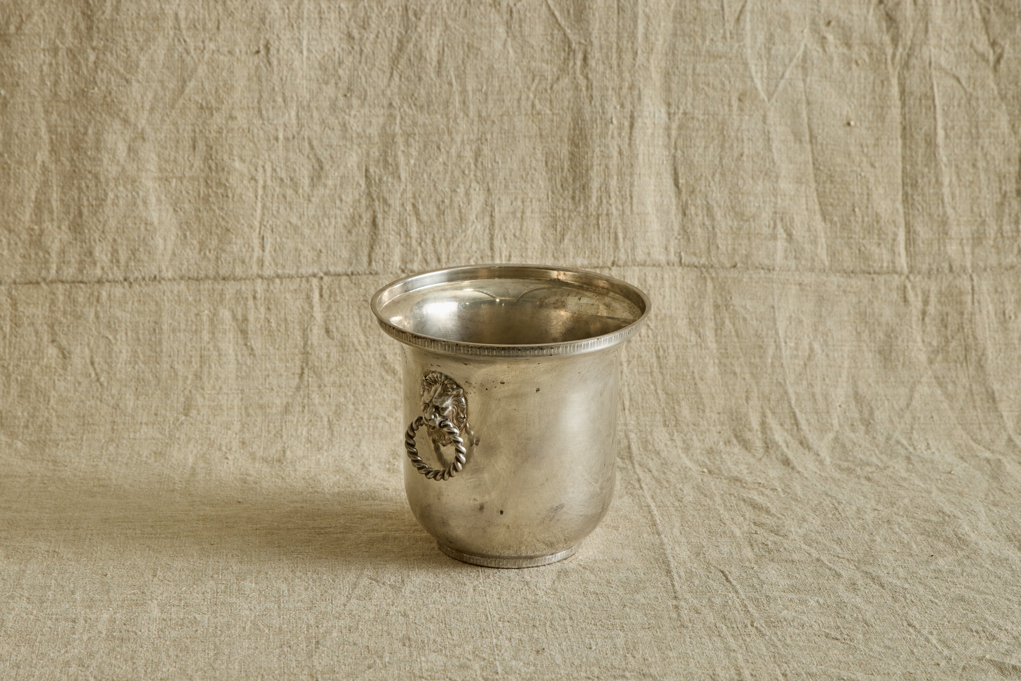 Braided Handle Silver Ice Bucket