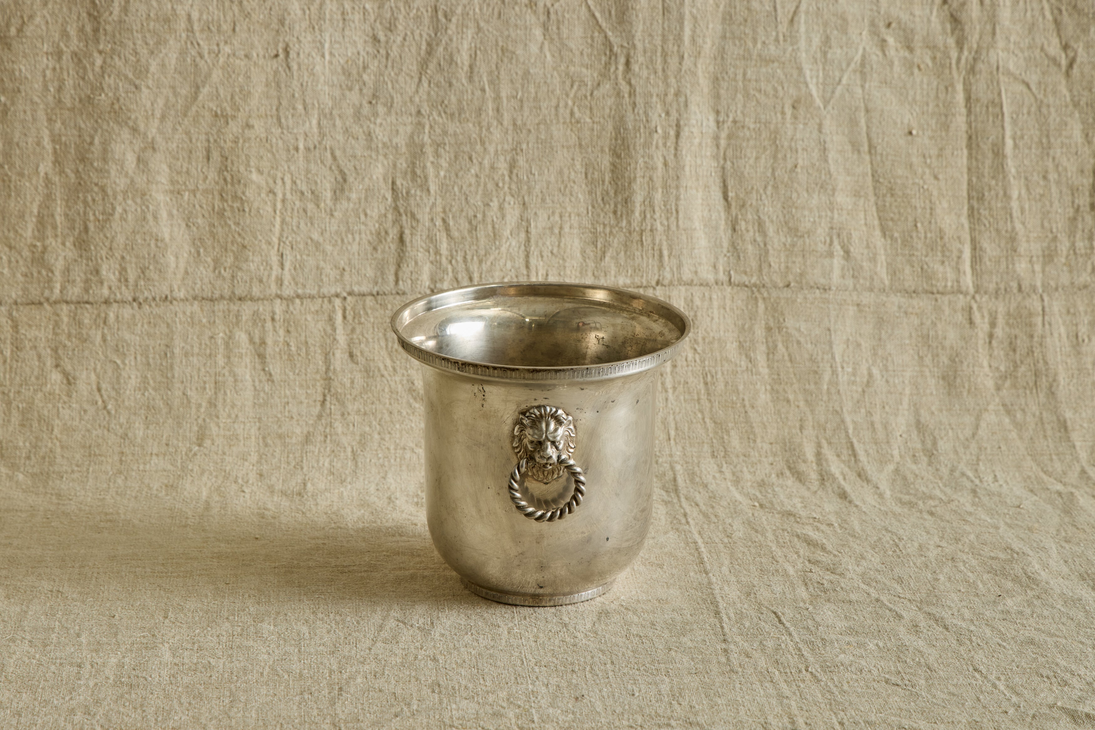 Braided Handle Silver Ice Bucket