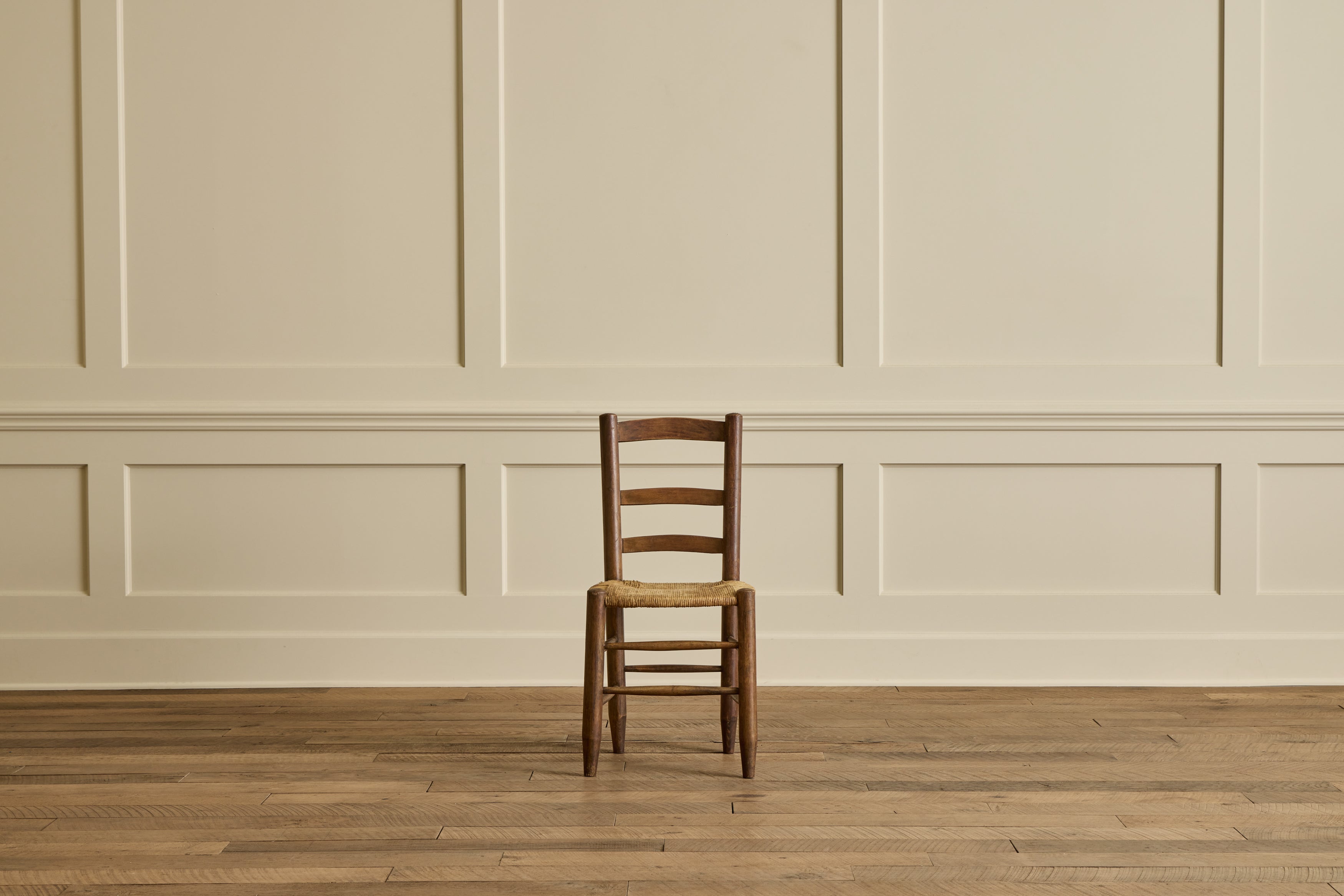 Set of 4 Ladder Back Rush Chairs