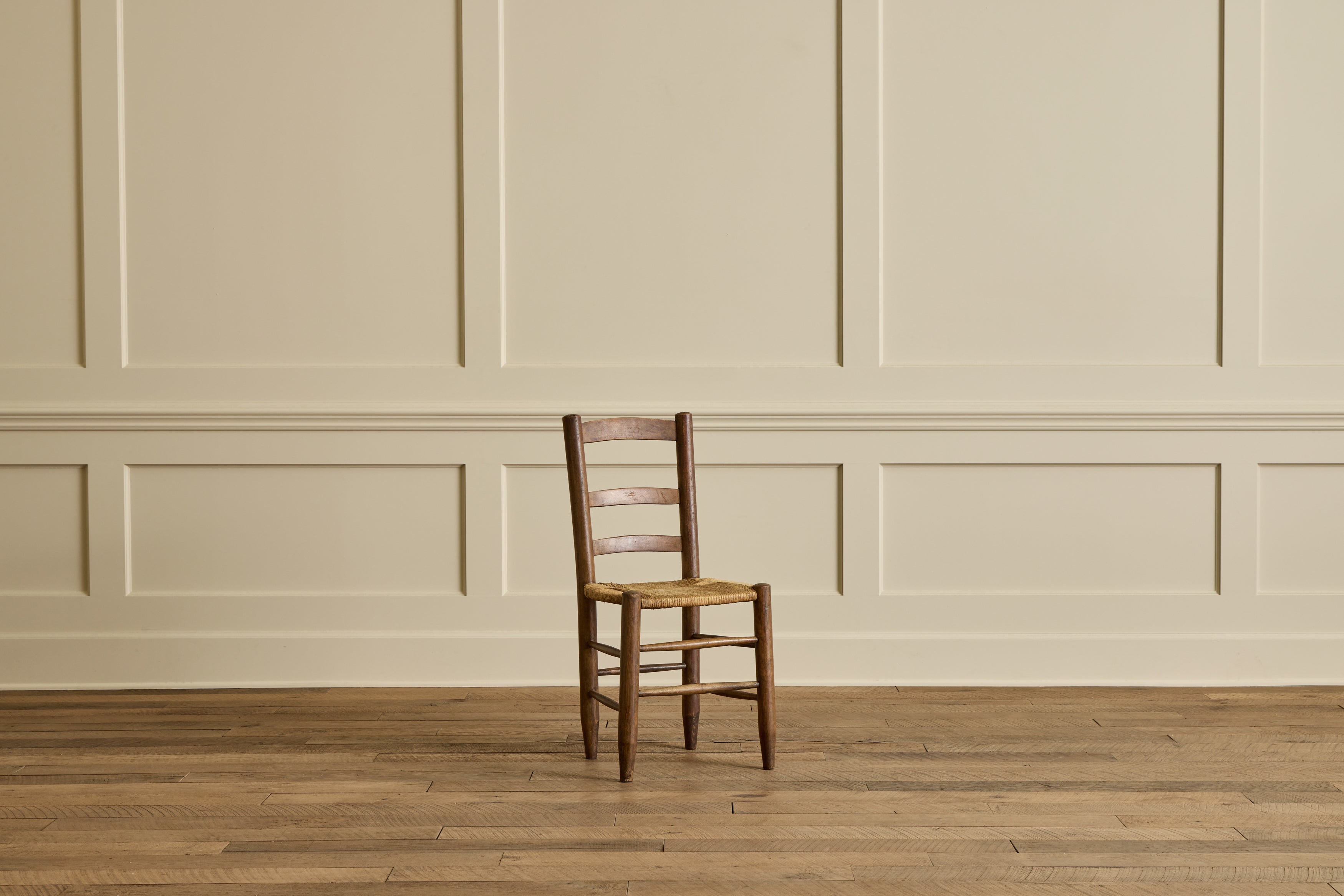 Set of 4 Ladder Back Rush Chairs