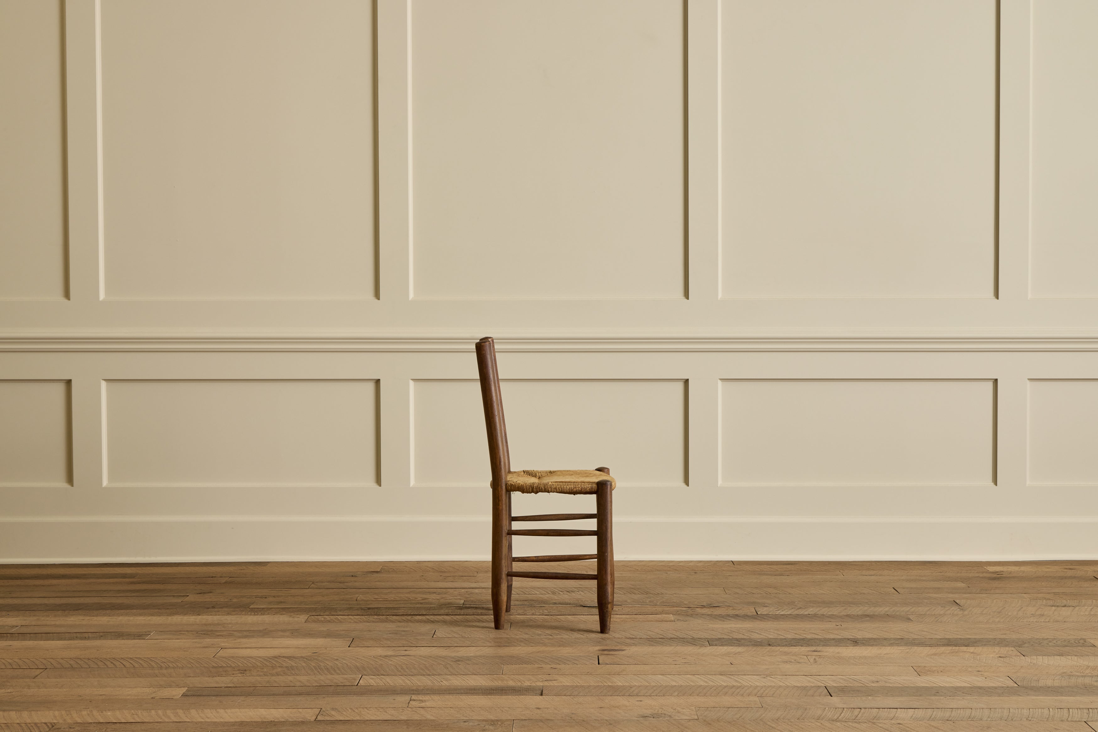 Set of 4 Ladder Back Rush Chairs