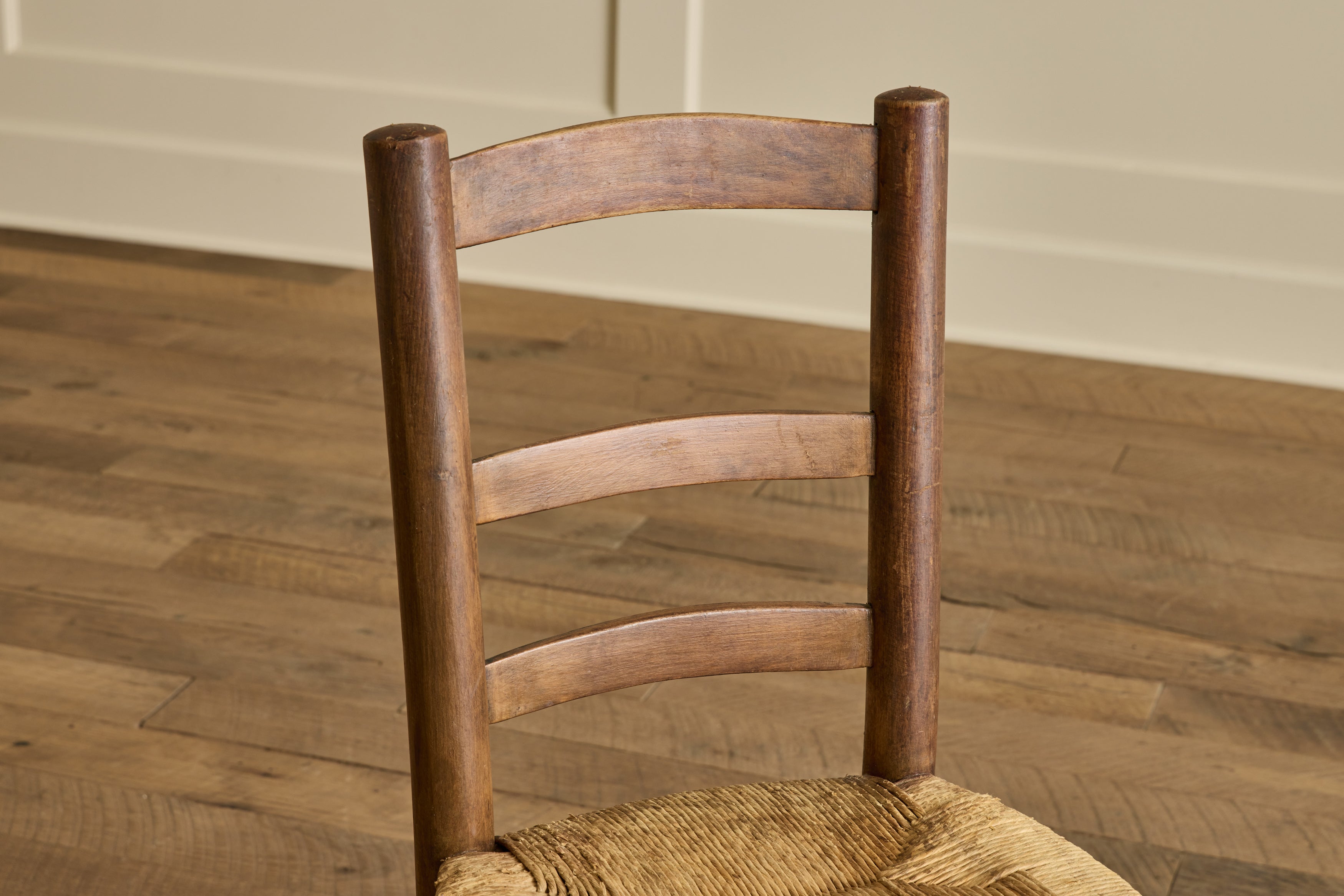 Set of 4 Ladder Back Rush Chairs