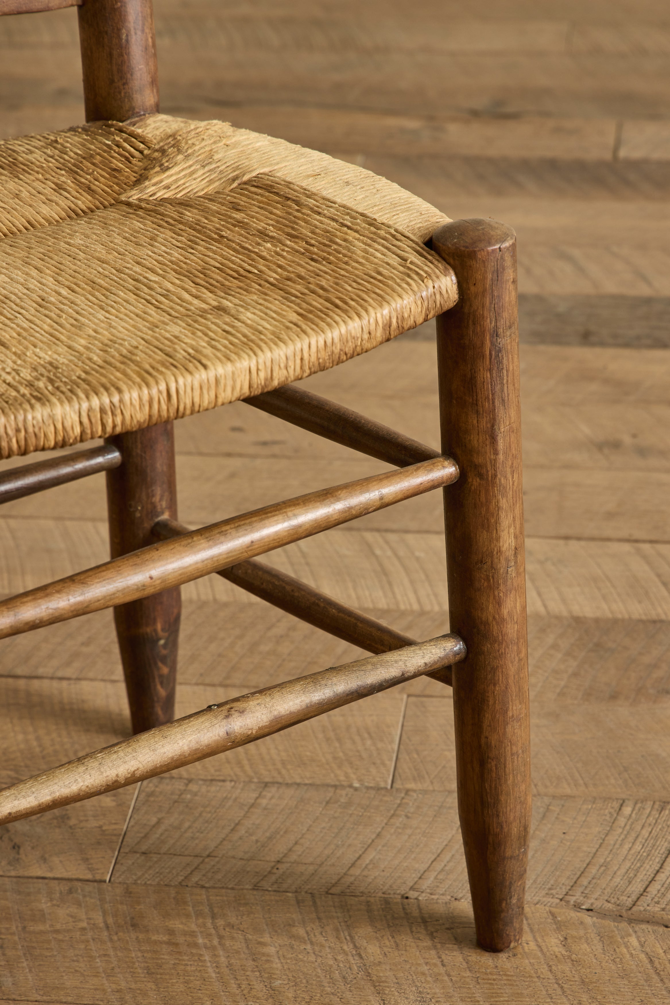 Set of 4 Ladder Back Rush Chairs