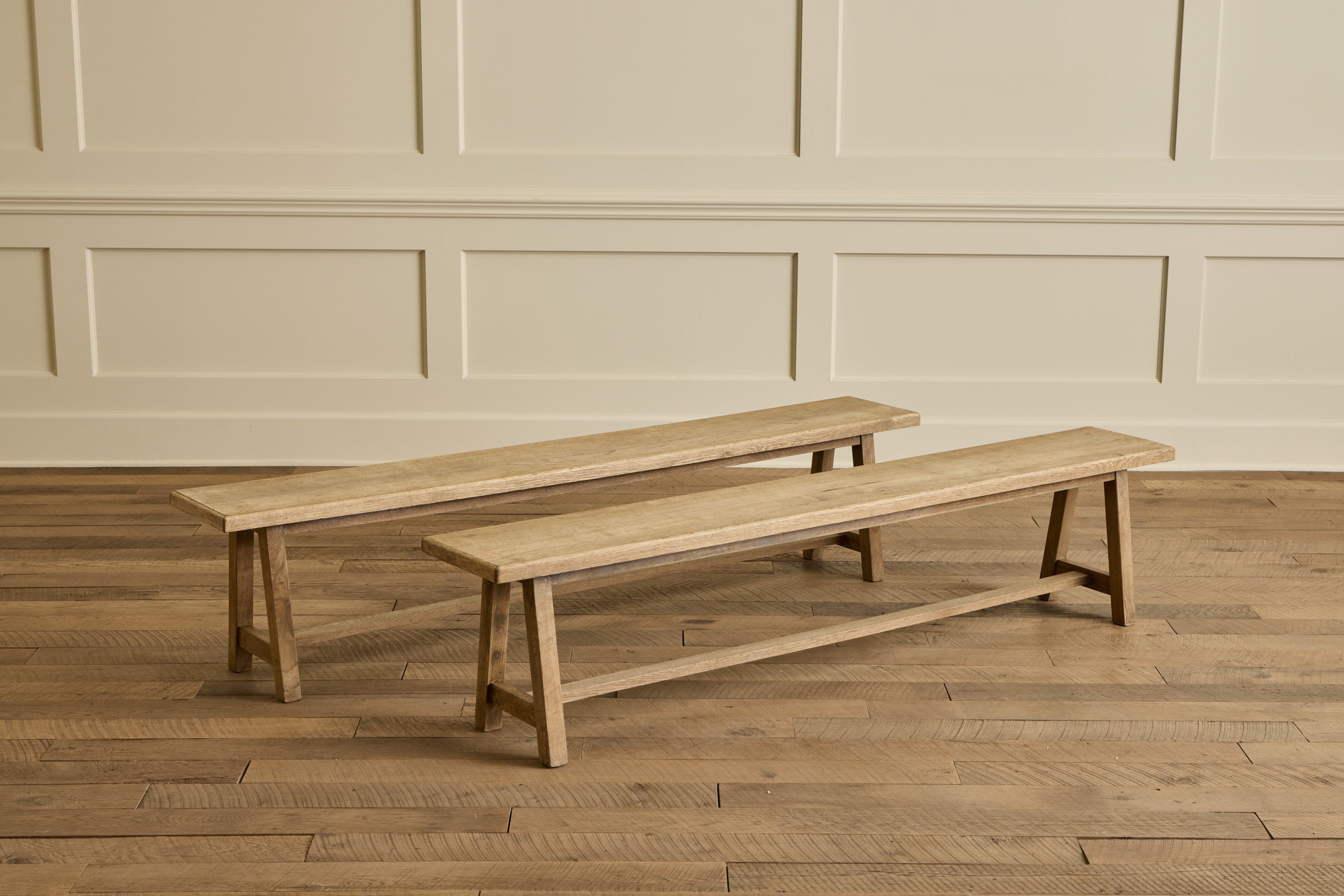 1940s French Wood Bench