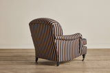 Shown in Customer's Own Material (Ian Mankin, Silhouette Stripe in Black/Claret and Dark Oak), 32" 