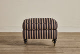 Shown in Customer's Own Material (Ian Mankin, Silhouette Stripe in Black/Claret and Dark Oak), Small Size
