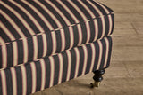 Shown in Customer's Own Material (Ian Mankin, Silhouette Stripe in Black/Claret and Dark Oak), Small Size 
