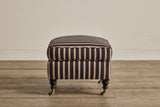 Shown in Customer's Own Material (Ian Mankin, Silhouette Stripe in Black/Claret and Dark Oak), Small Size