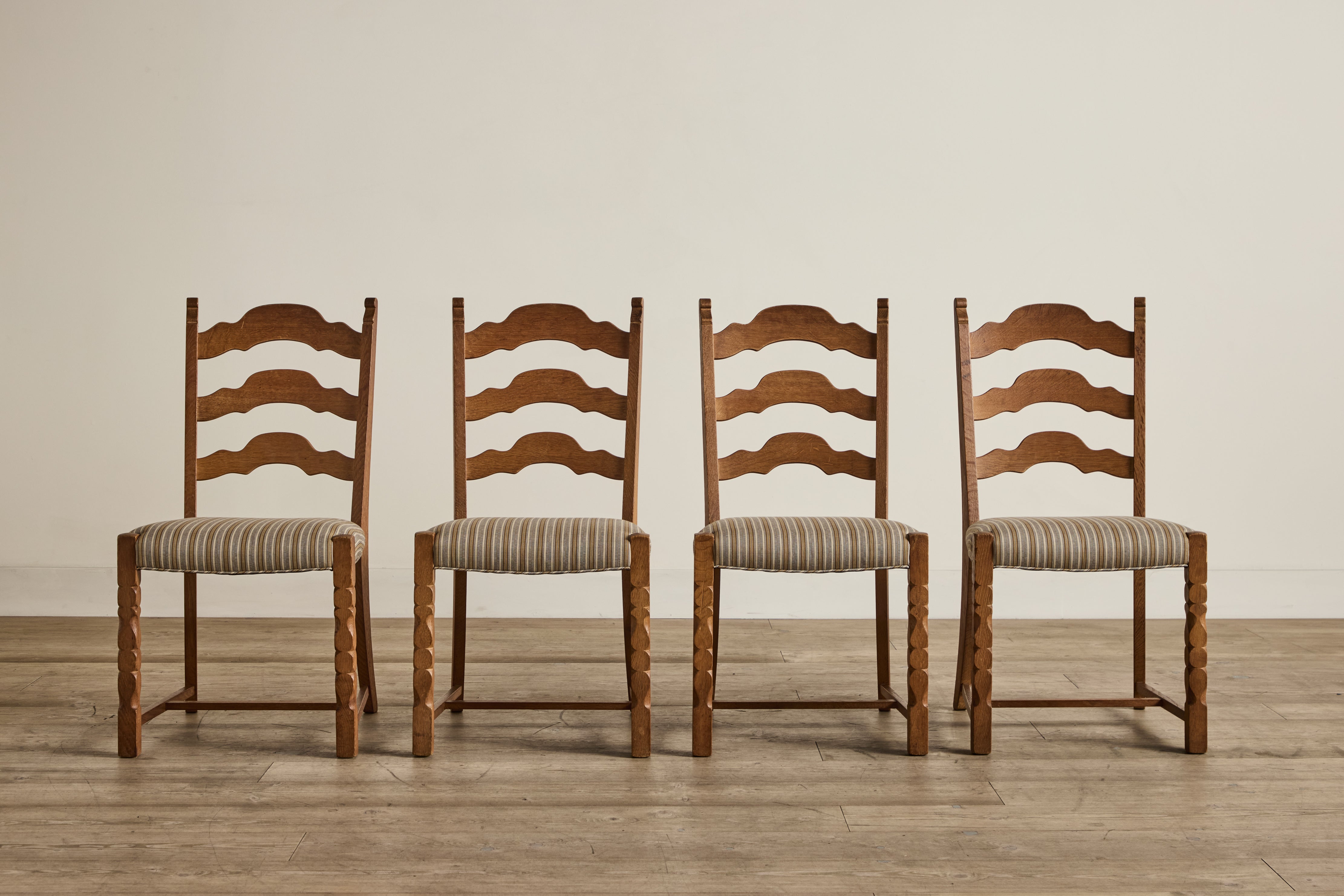 Set of 4 Striped Dining Chairs