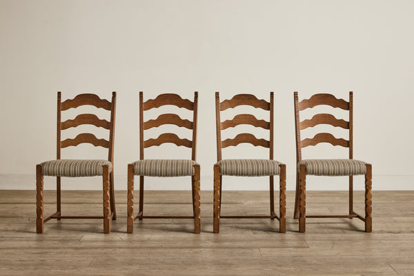 Set of 4 Striped Dining Chairs