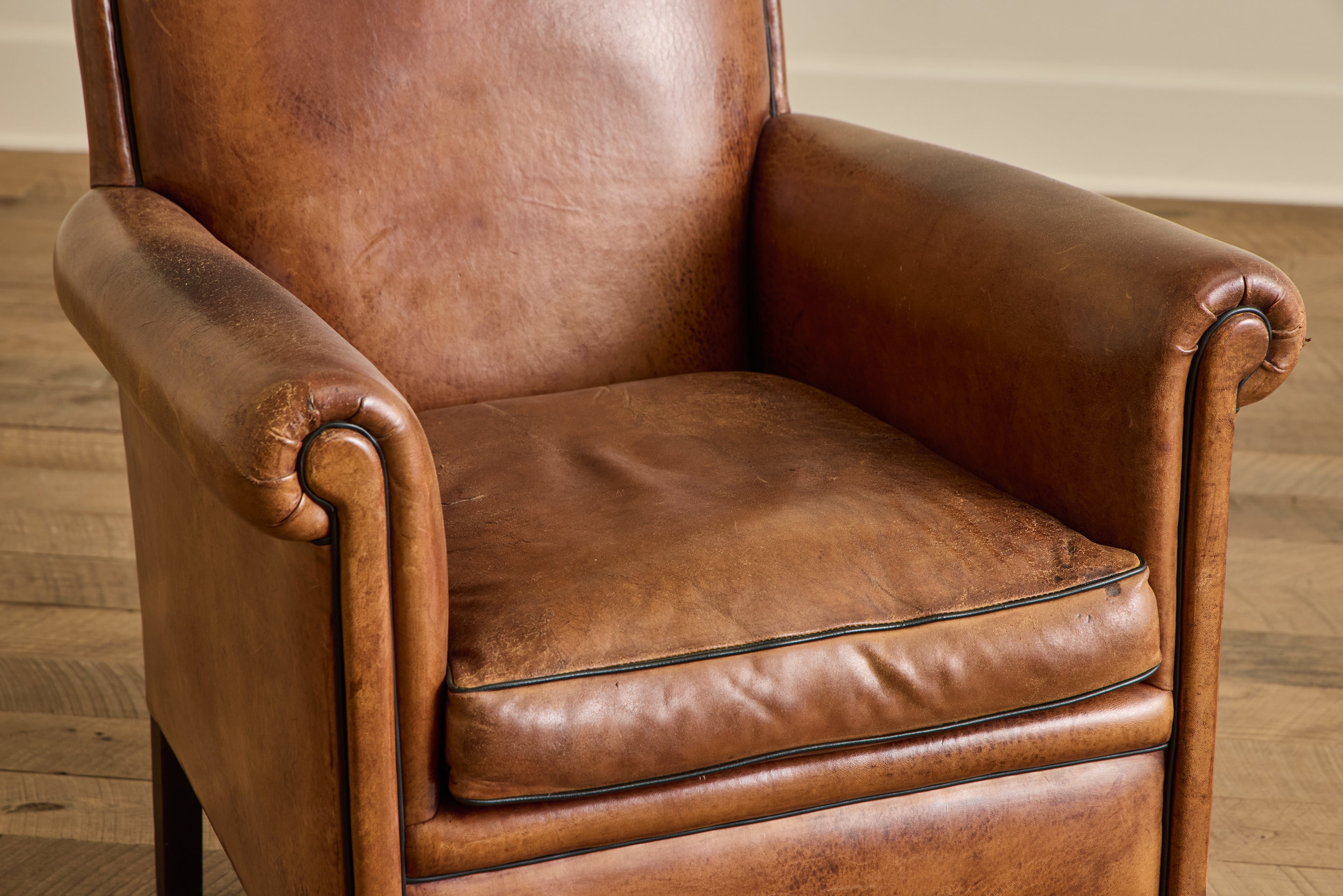 Pair of Leather Club Chairs