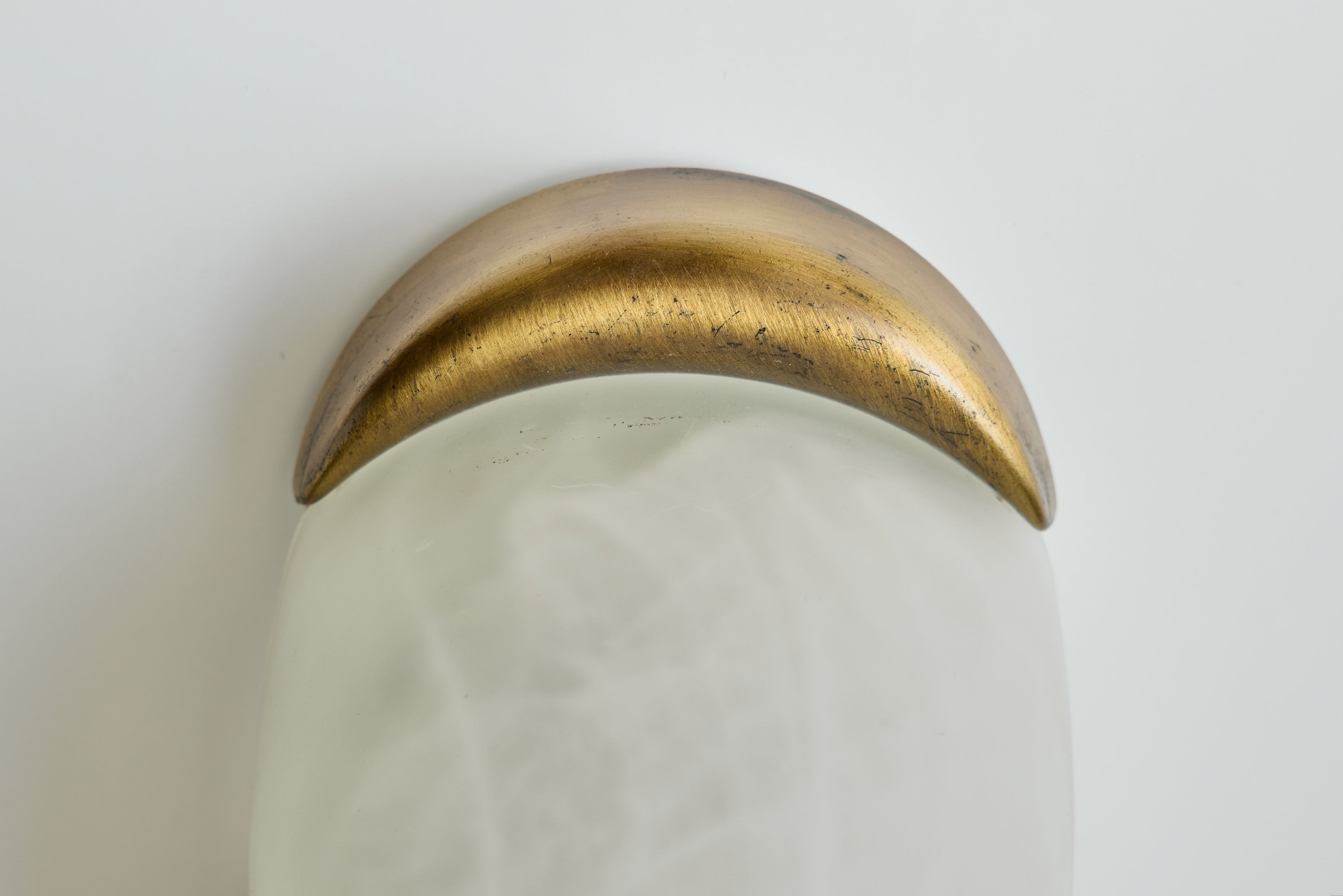 Pair of Danish Brass & Glass Sconces