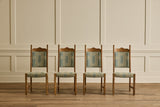 Set of 4 Carved Oak Dining Chairs