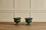 Pair of 18th Century Green Urns