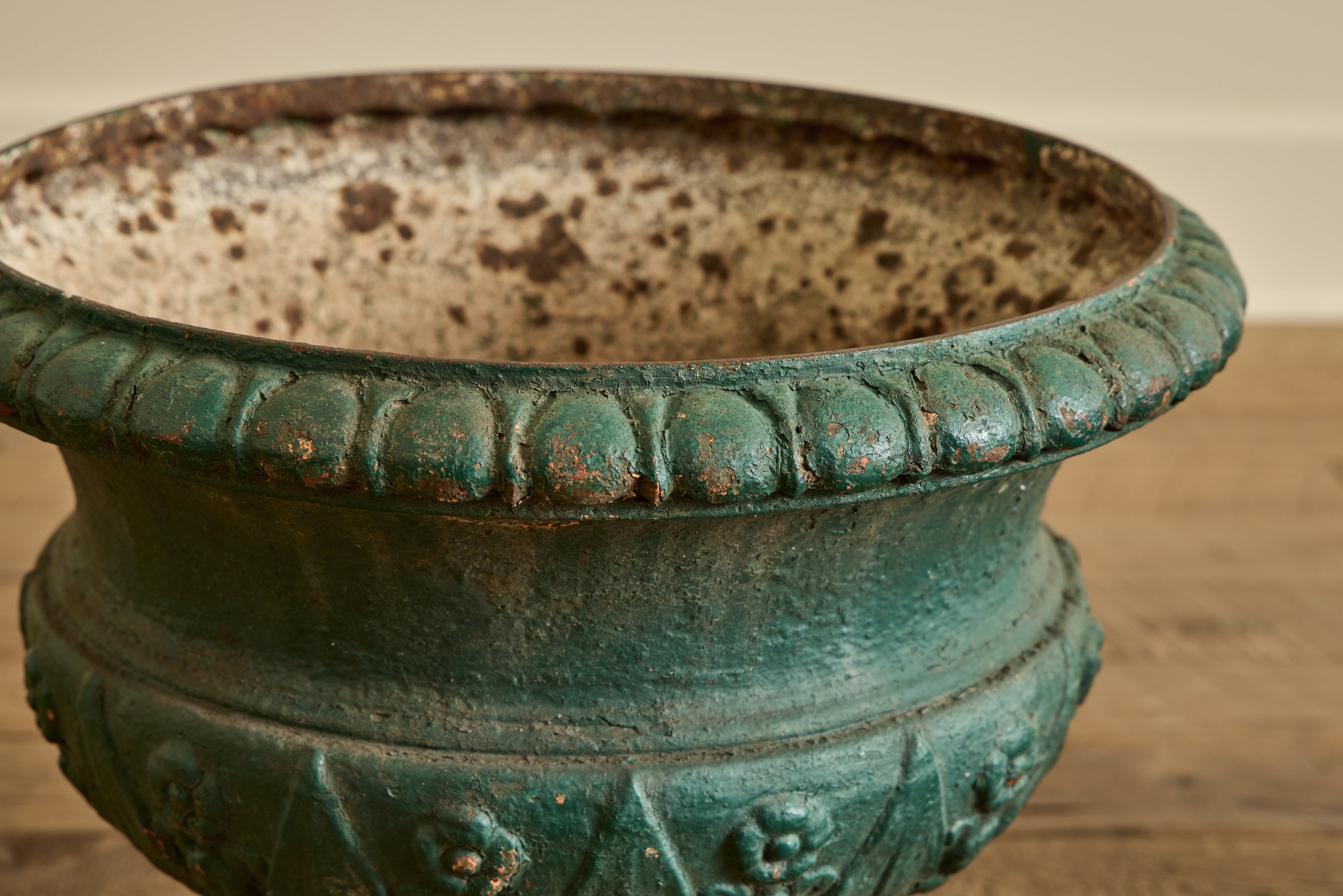 Pair of 18th Century Green Urns