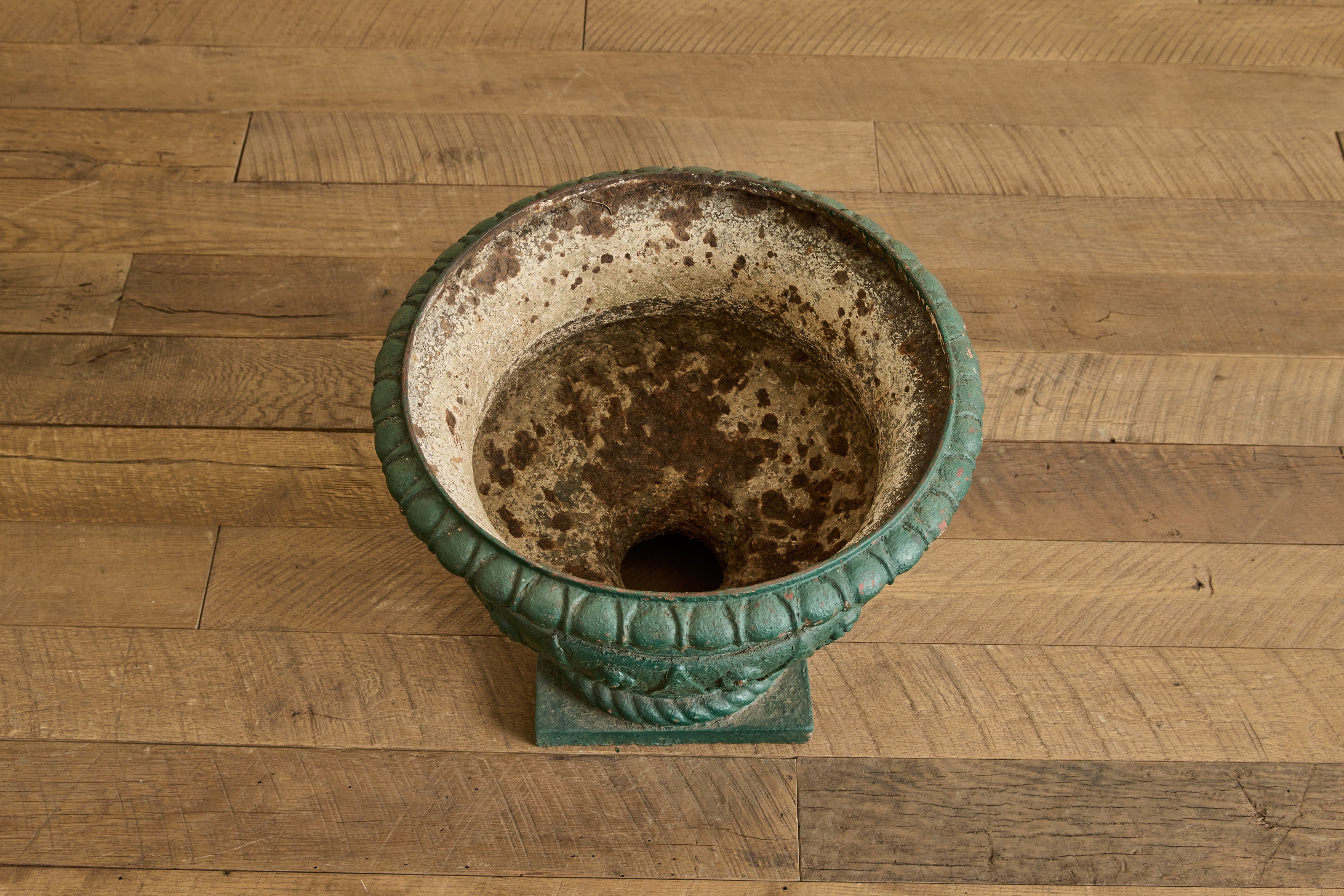 Pair of 18th Century Green Urns