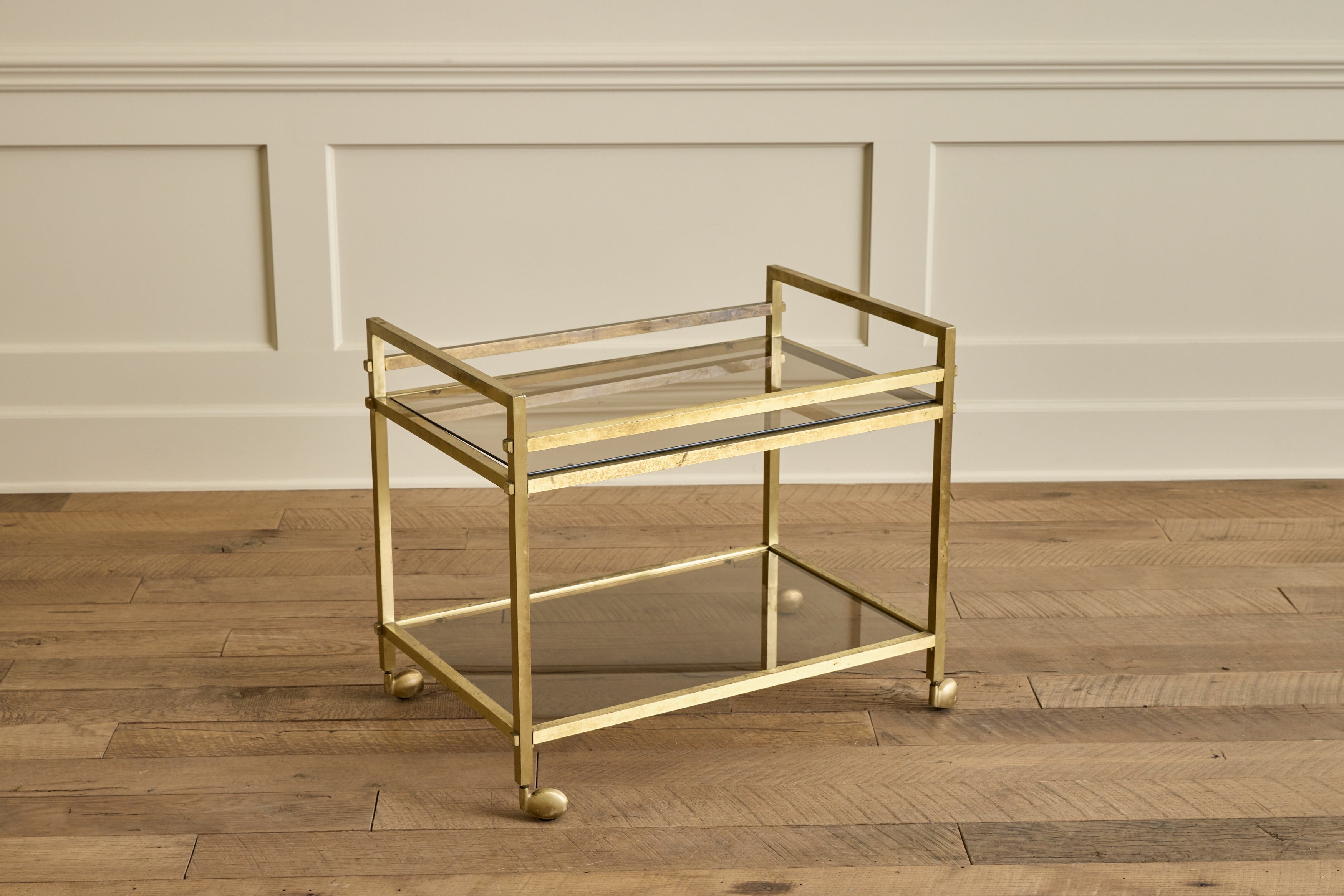 Brass Modernist Bar Cart