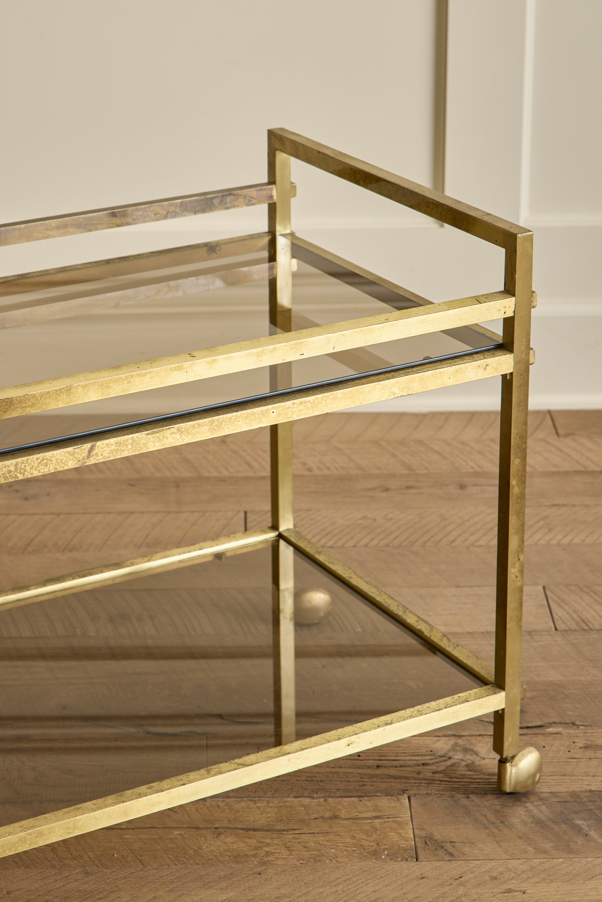 Brass Modernist Bar Cart